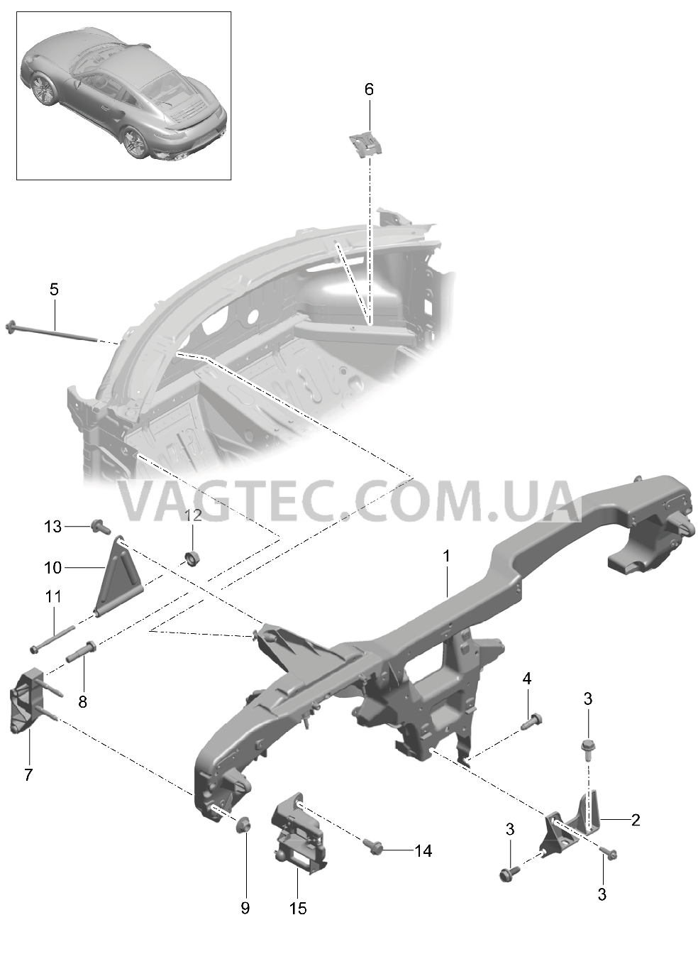 809-015 Несущий элемент, Панель приборов для PORSCHE Porsche991Turbo 2014-2017USA