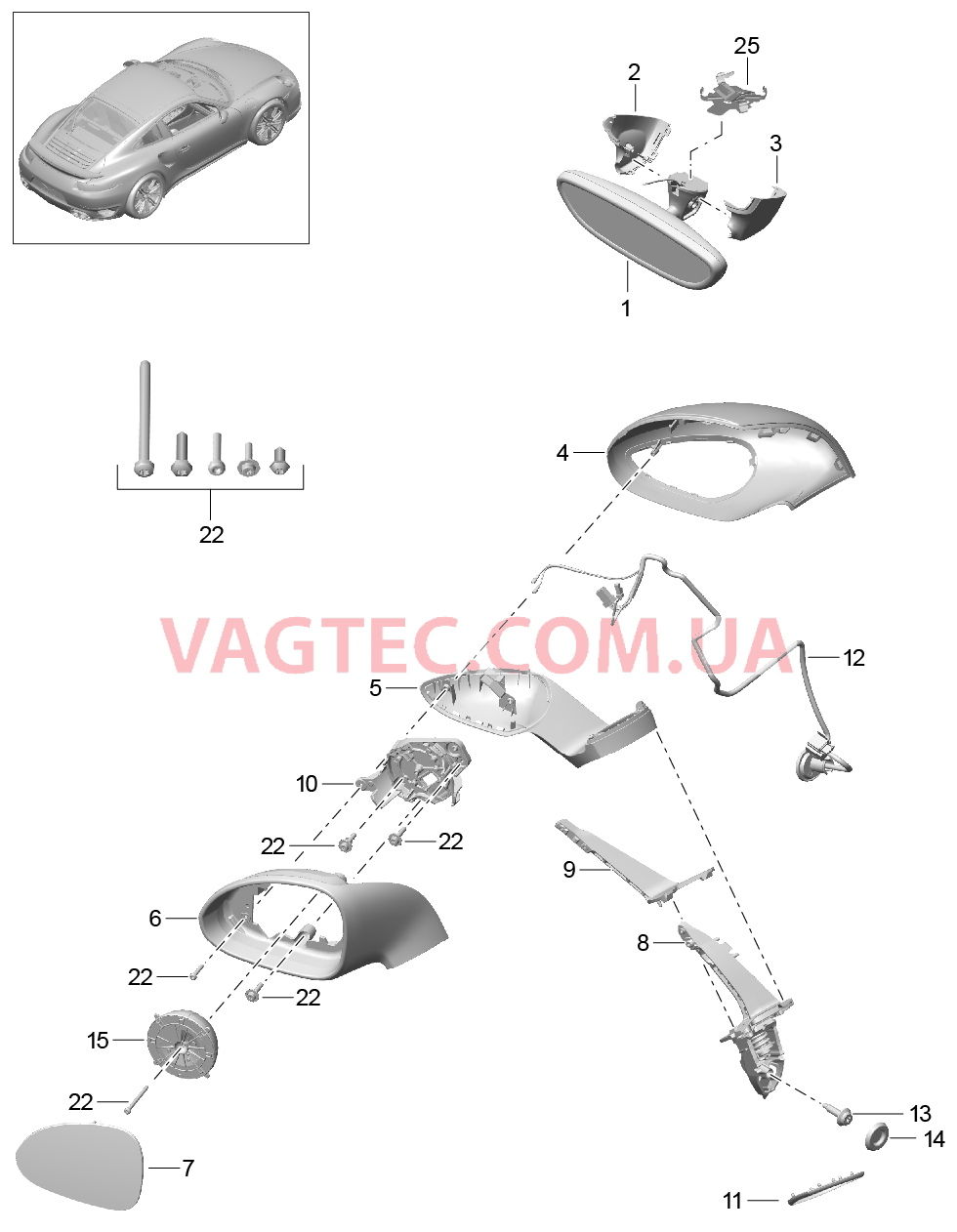 809-065 Салон.зеркало задн.вида, Наружн.зеркало задн.вида, Пакет SPORT DESIGN
						
						I529 для PORSCHE Porsche991Turbo 2014-2017