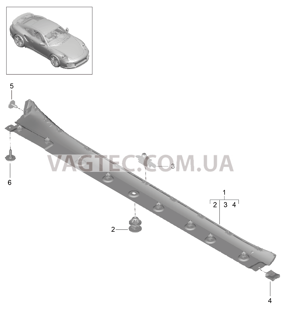 810-005 Накладка на порог для PORSCHE Porsche991Turbo 2014-2017USA