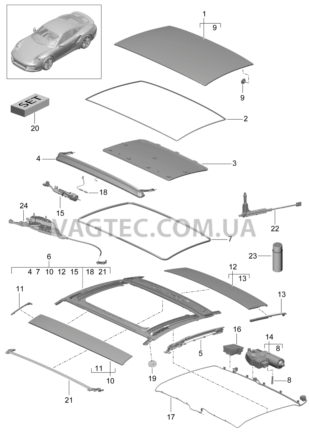 811-000 Сдвижн.крыша
						
						I651 для PORSCHE Porsche991Turbo 2014-2017USA