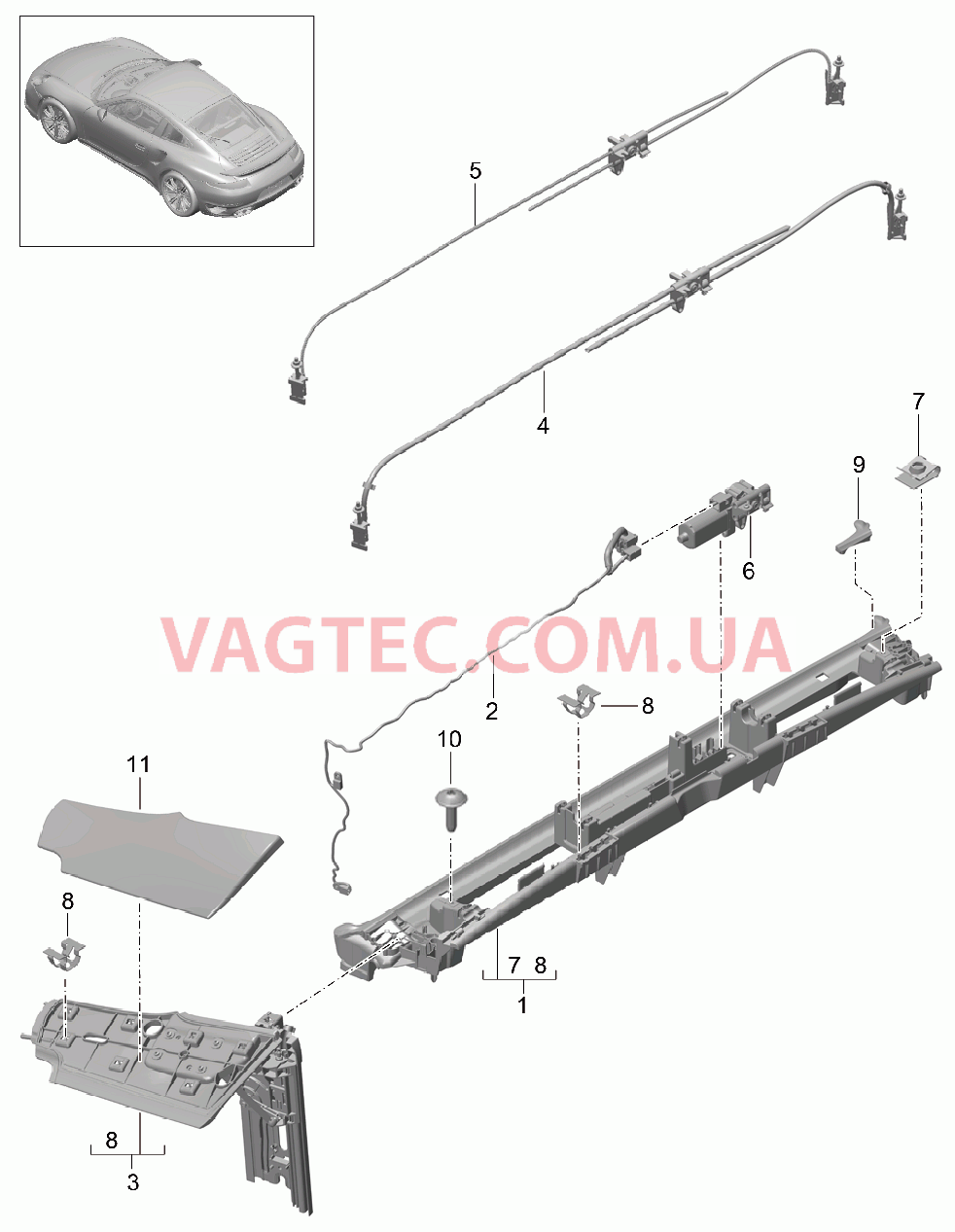 811-050 Заслонка, боковой, Складной верх
						
						CABRIO для PORSCHE Porsche991Turbo 2014-2017