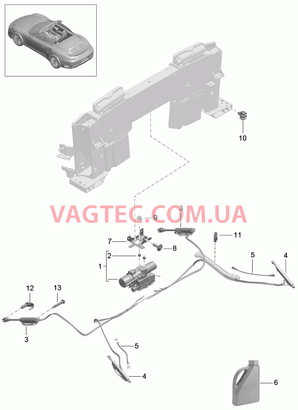 811-055 Складной верх, Привод
						
						CABRIO для PORSCHE Porsche991Turbo 2014-2017USA