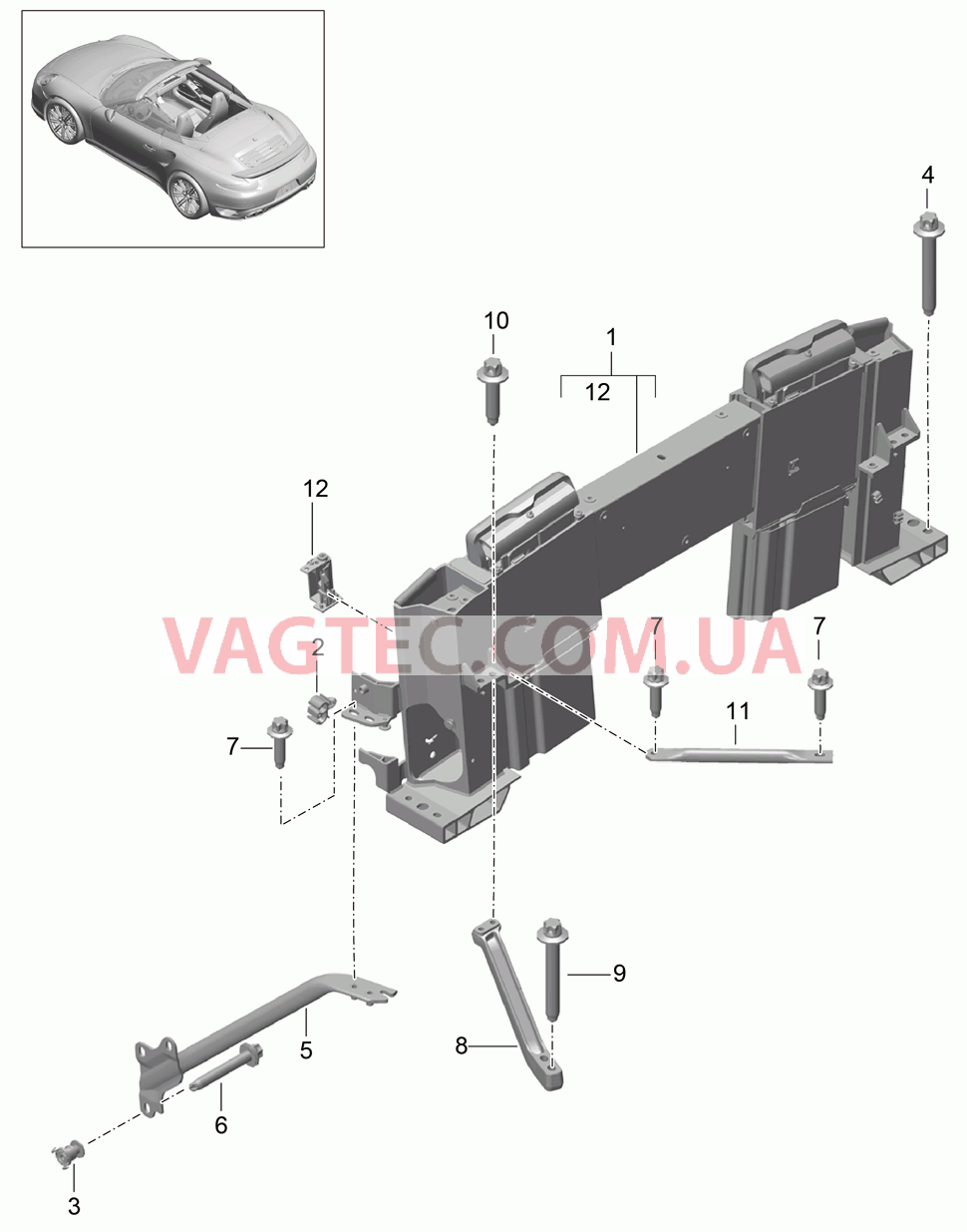 811-070 Дуга защиты от опрокидыв.
						
						CABRIO для PORSCHE Porsche991Turbo 2014-2017USA