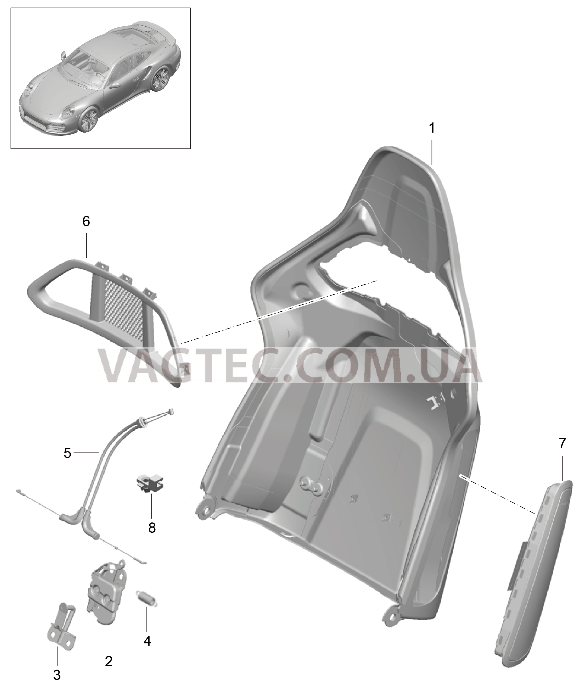 817-007 для PORSCHE Porsche991Turbo 2014-2017USA