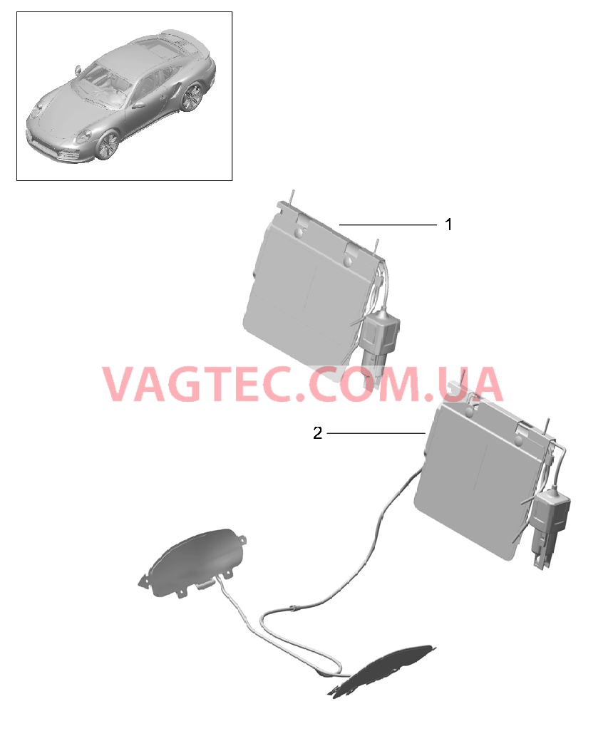 817-028 Поясничный подпор, Детали для PORSCHE Porsche991Turbo 2014-2017USA