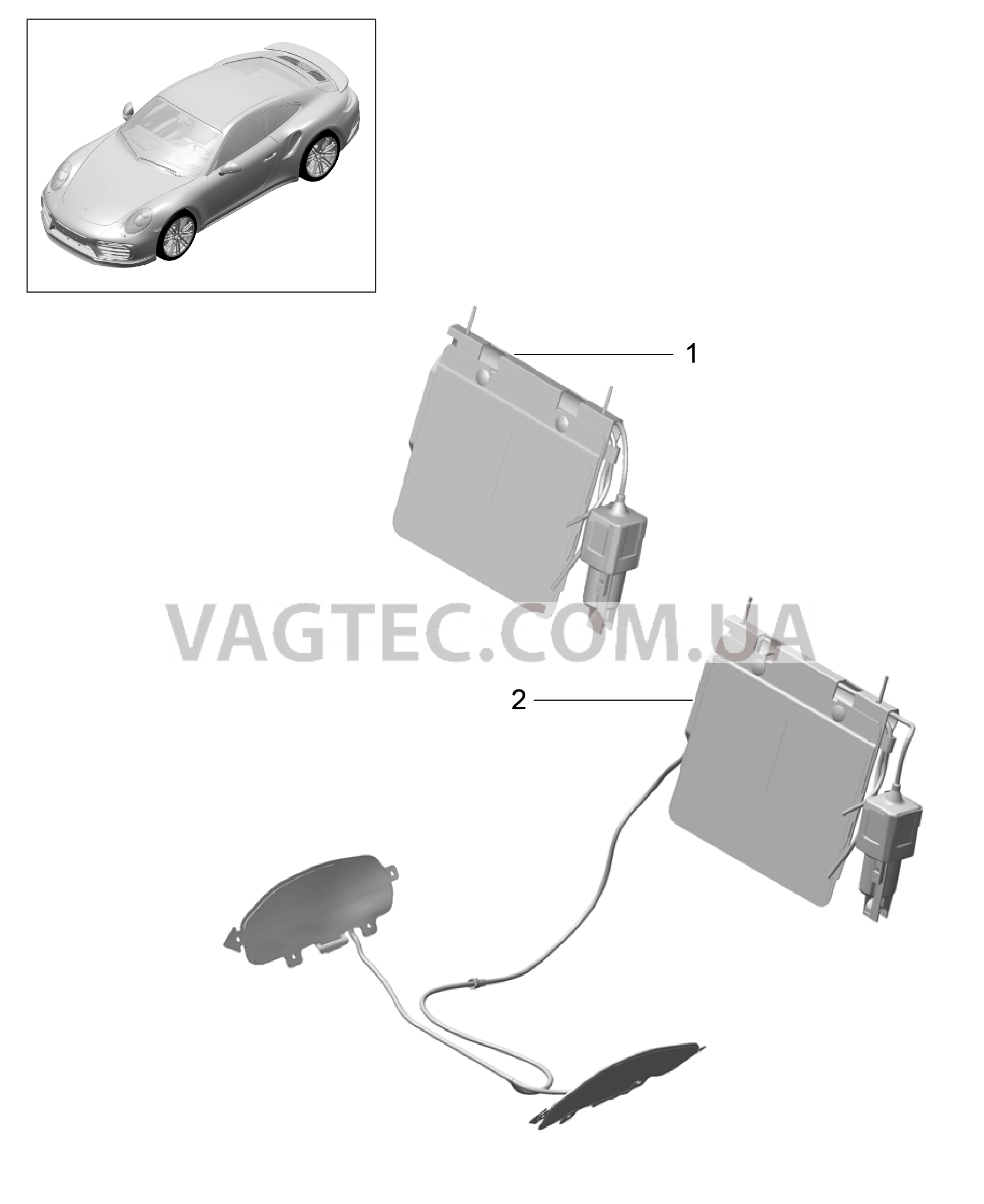 817-029 Поясничный подпор, Детали для PORSCHE Porsche991Turbo 2014-2017USA