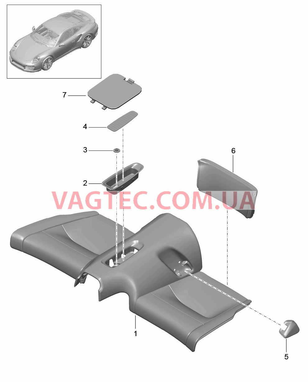 817-050 Подушка заднего сиденья, Крепление
						
						COUPE для PORSCHE Porsche991Turbo 2014-2017