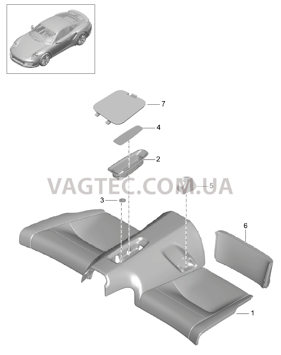 817-052 Подушка заднего сиденья, Крепление
						
						CABRIO для PORSCHE Porsche991Turbo 2014-2017