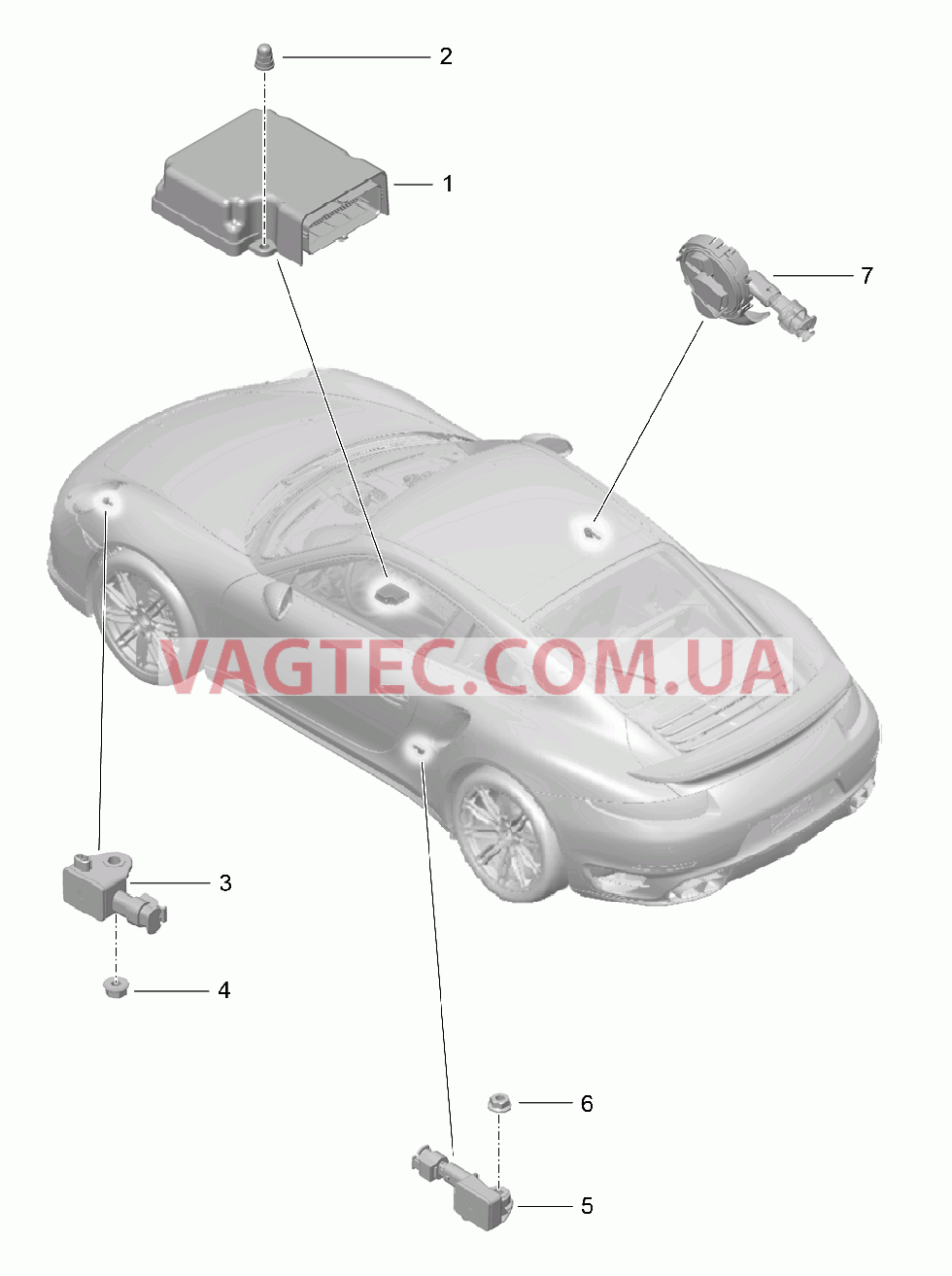 901-005 Блок управления, Датчик, Подушка безопасности для PORSCHE Porsche991Turbo 2014-2017