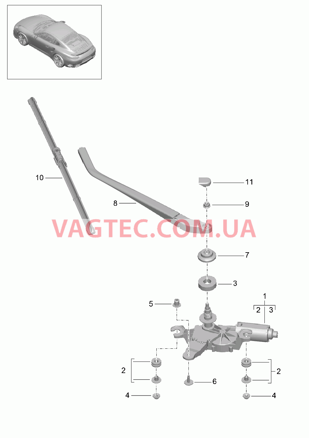 904-005 Задний стеклоочиститель
						
						I425 для PORSCHE Porsche991Turbo 2014-2017USA