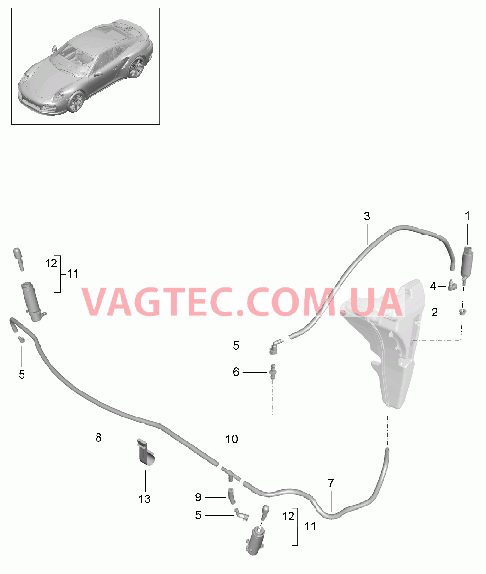 904-020 Система очистки фар
						
						I288 для PORSCHE Porsche991Turbo 2014-2017USA