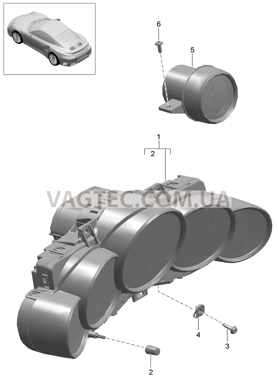 906-003 Инструменты, Циферблат, цветной
						
						-I022 для PORSCHE Porsche991Turbo 2014-2017USA