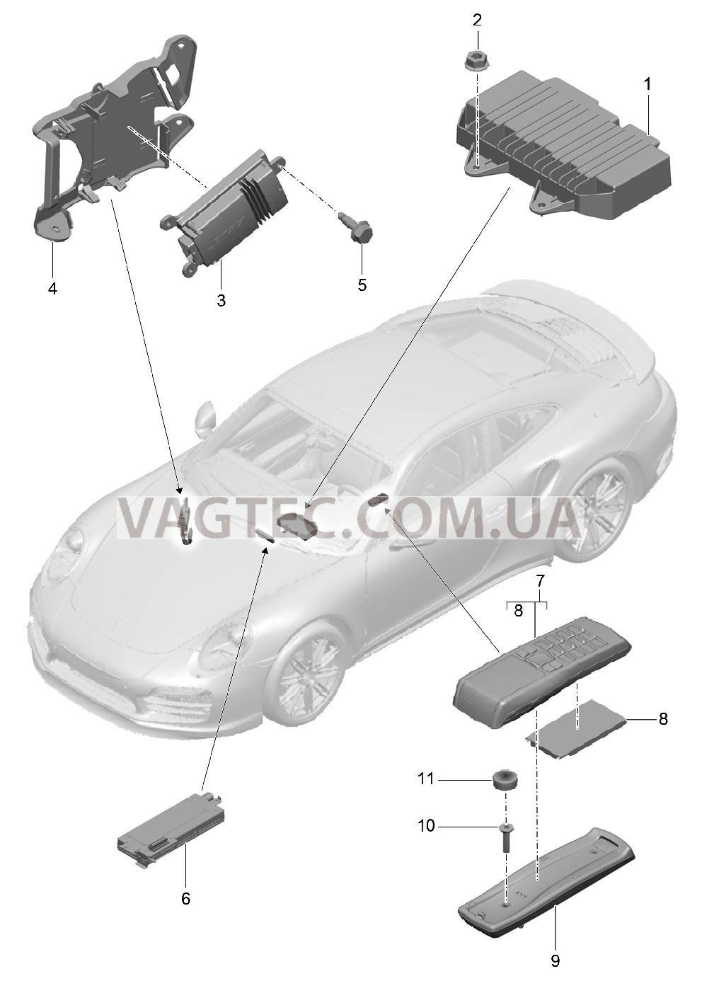 911-010 Усилитель, Телефон для PORSCHE Porsche991Turbo 2014-2017