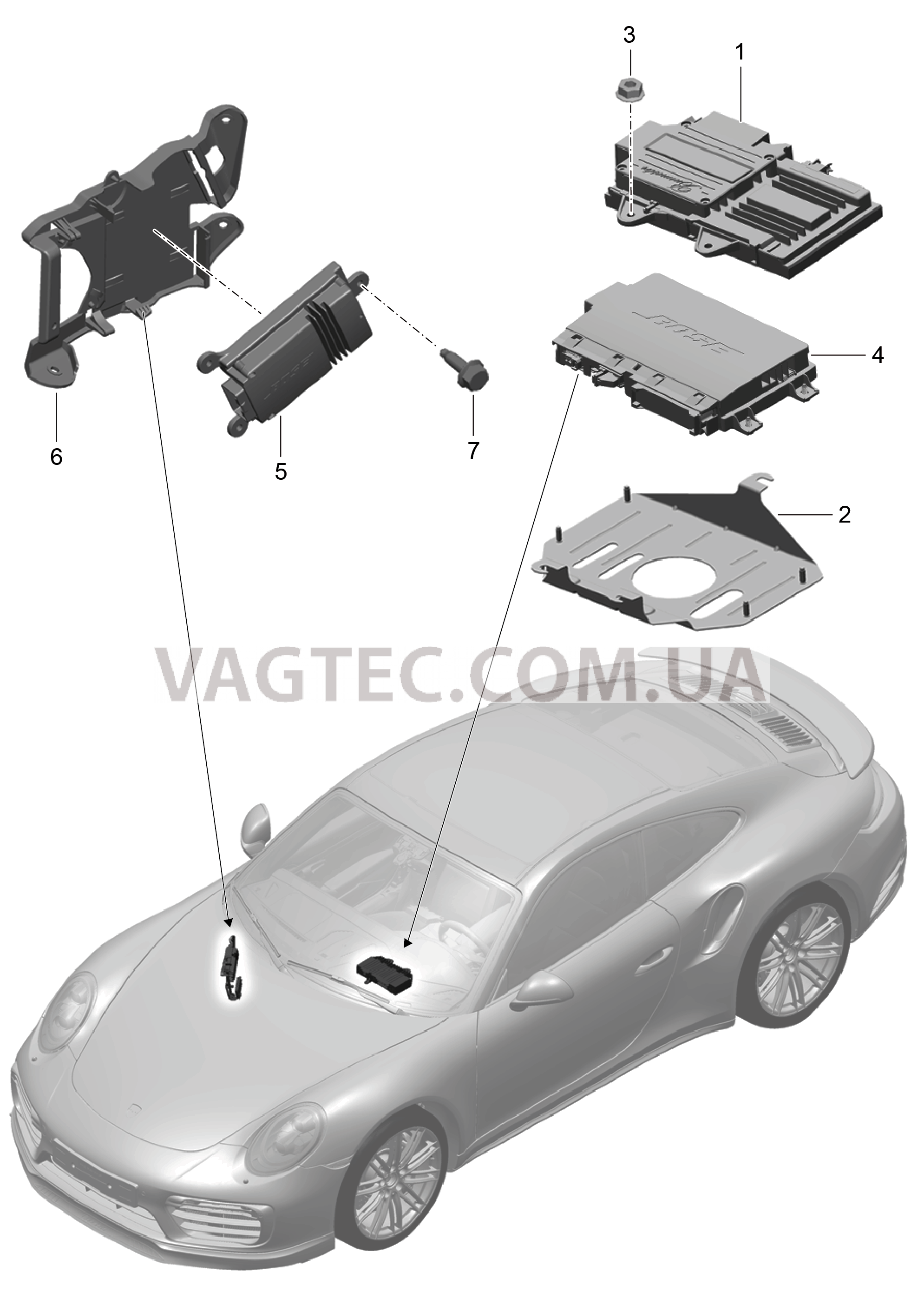 911-011 Усилитель для PORSCHE Porsche991Turbo 2014-2017