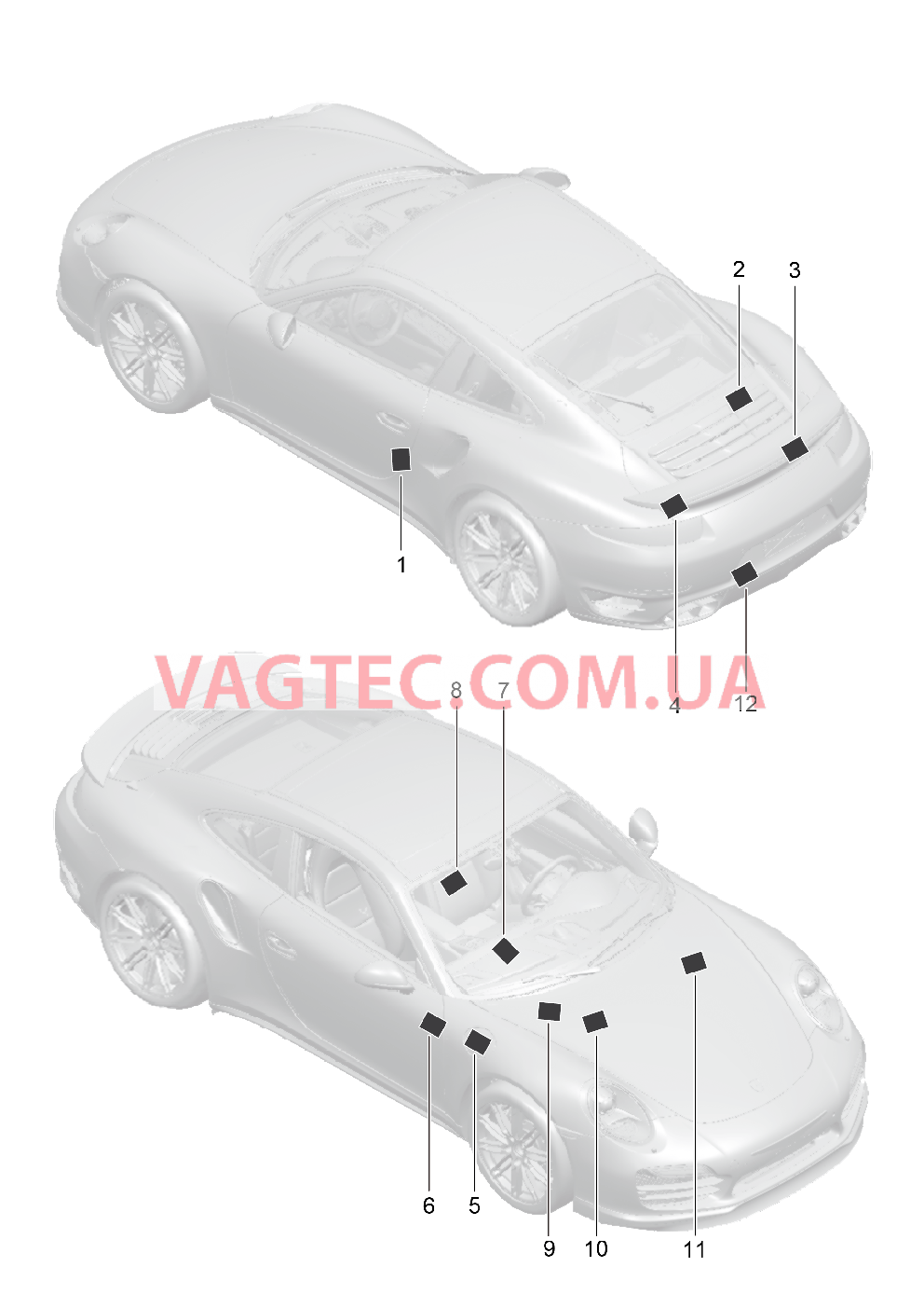 001-005 Наклейки для PORSCHE Porsche991Turbo 2014-2017