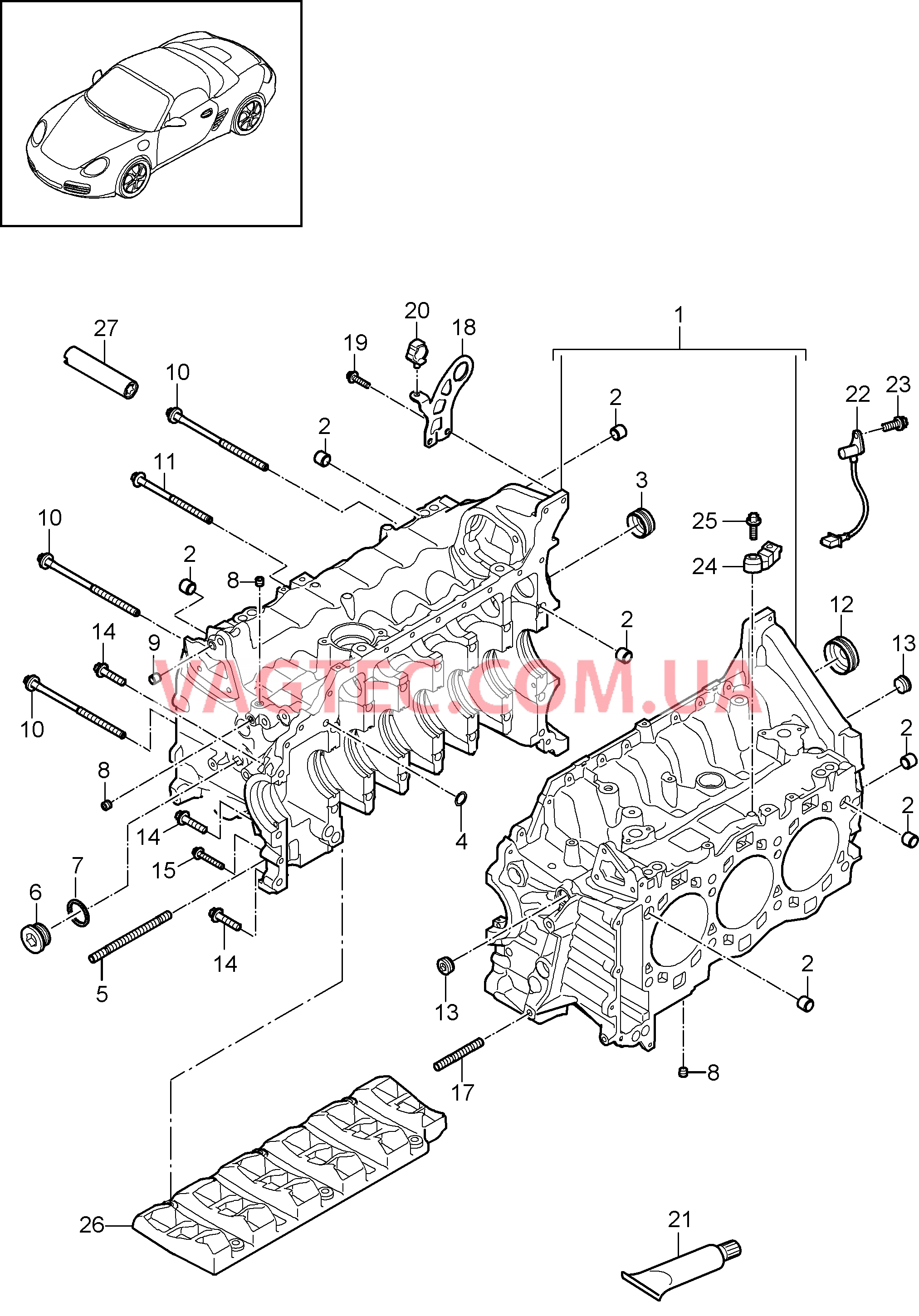 101-005 Кривошипный механизм
						
						MA1.20, MA1.21 для PORSCHE Boxster 2009-2012