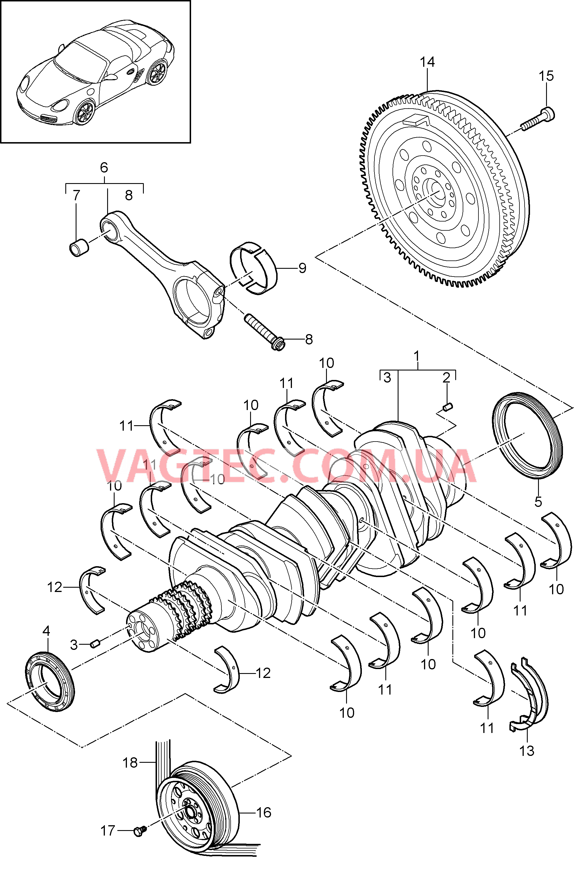 102-000 Коленвал
						
						MA1.20, MA1.21 для PORSCHE Boxster 2009-2012-USA