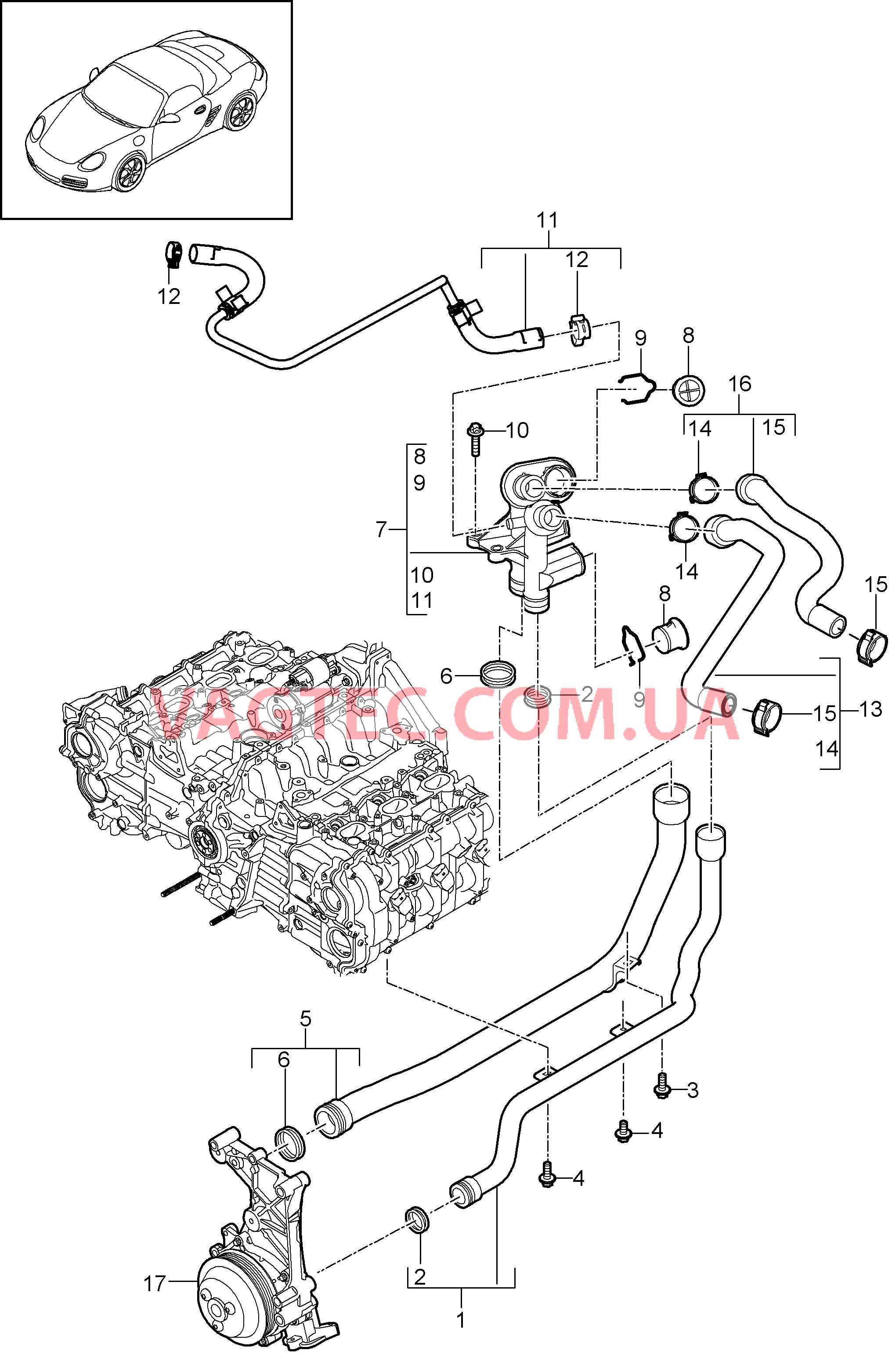 105-005 Соединительный фланец, Жидкостной канал
						
						MA1.20, MA1.21 для PORSCHE Boxster 2009-2012-USA