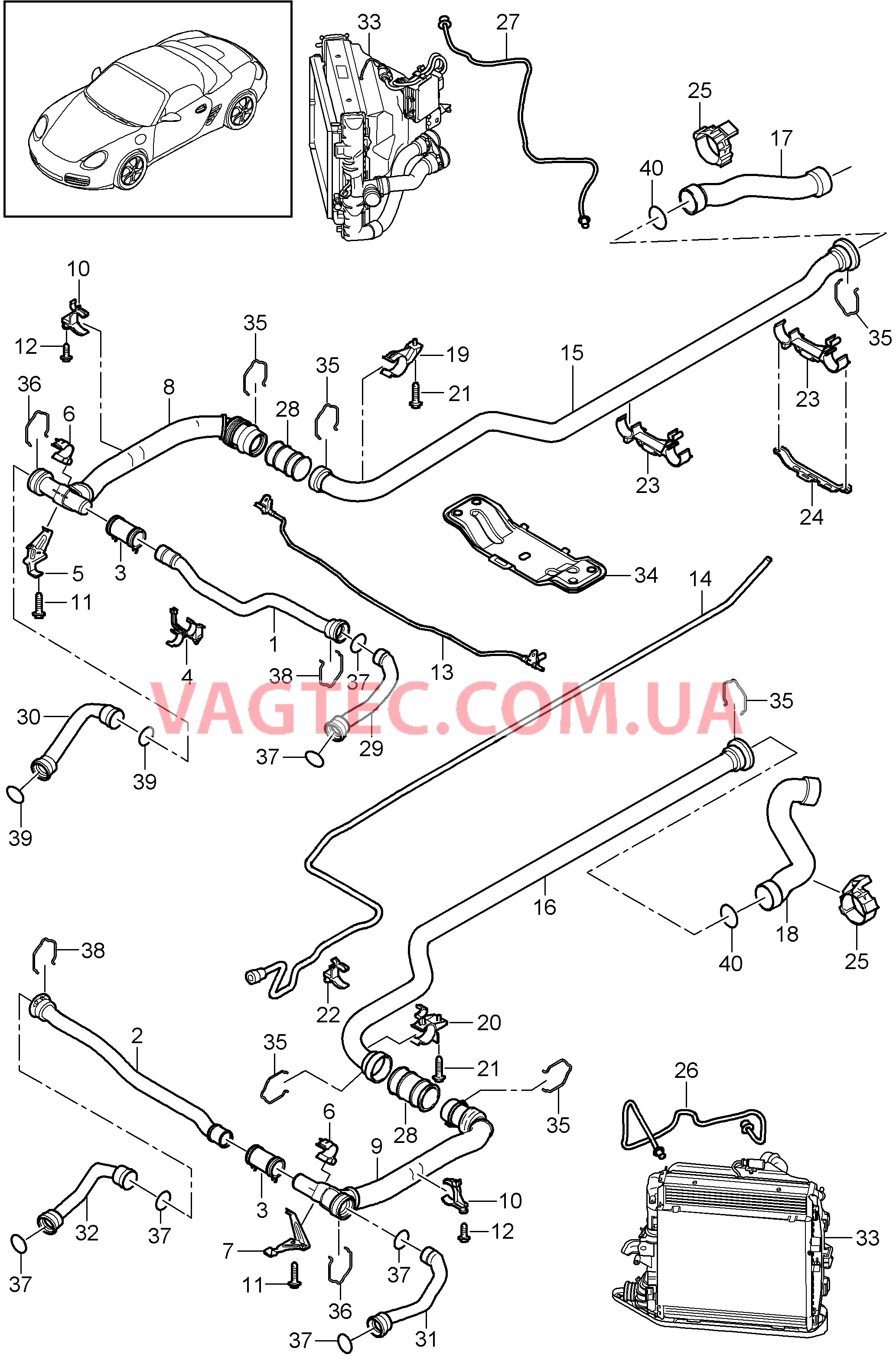 105-010 Водяное охлаждение 2
						
						MA1.20, MA1.21 для PORSCHE Boxster 2009-2012-USA