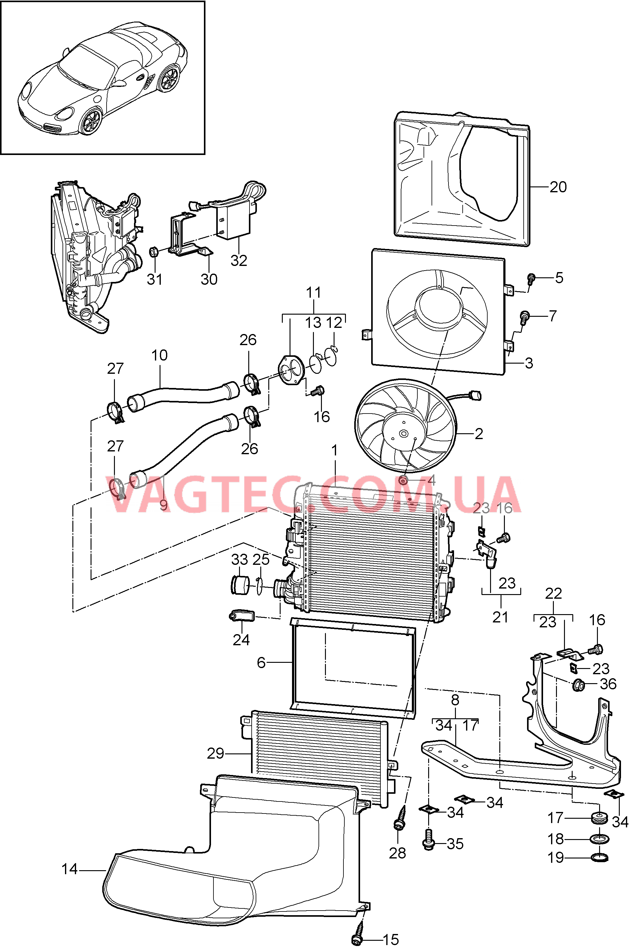 105-015 Водяное охлаждение 3
						
						MA1.20, MA1.21 для PORSCHE Boxster 2009-2012-USA