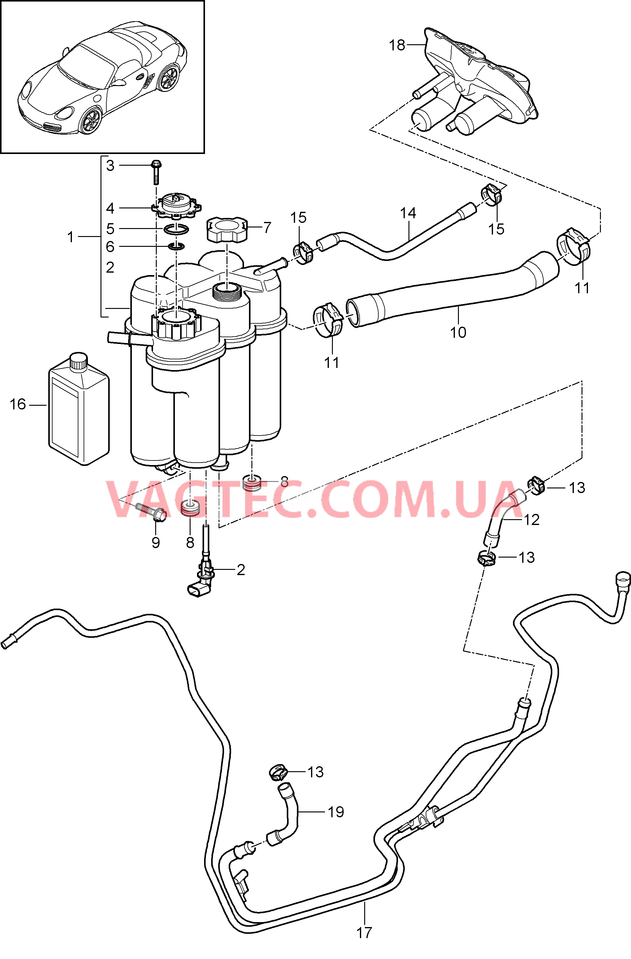 105-020 Водяное охлаждение 4
						
						MA1.20, MA1.21 для PORSCHE Boxster 2009-2012-USA