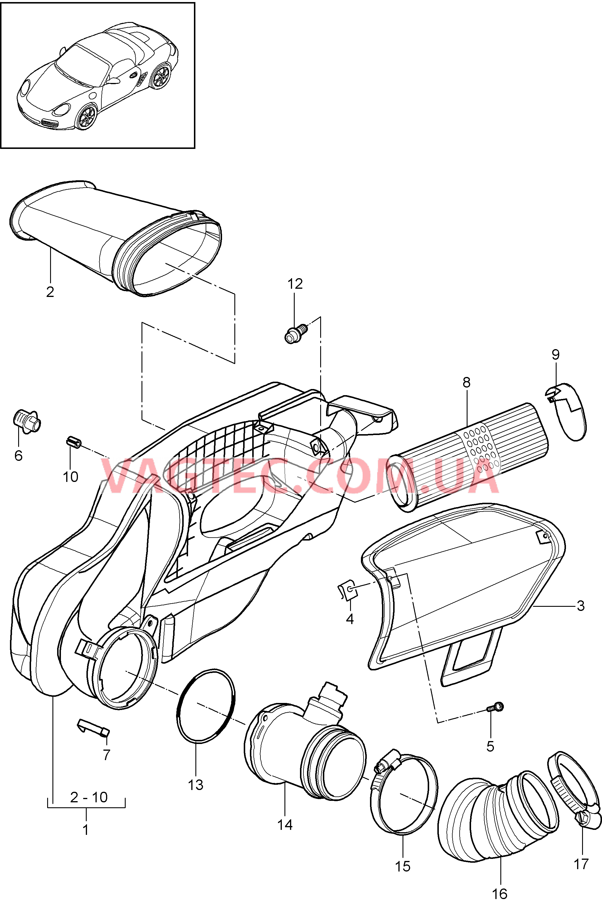 106-000 Воздушный фильтр
						
						MA1.20, MA1.21 для PORSCHE Boxster 2009-2012-USA