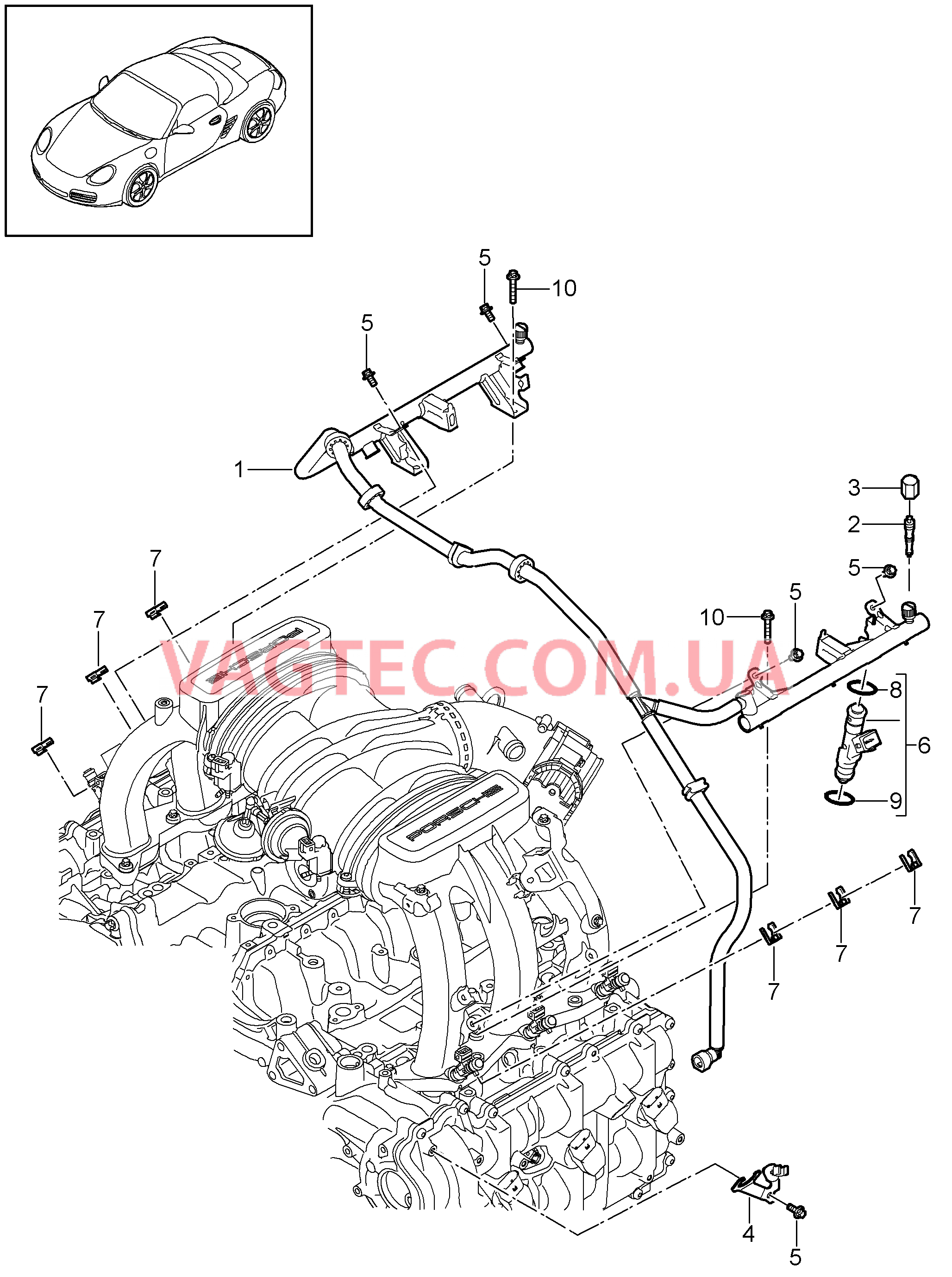 107-007 Топливная магистраль
						
						MA1.20 для PORSCHE Boxster 2009-2012-USA