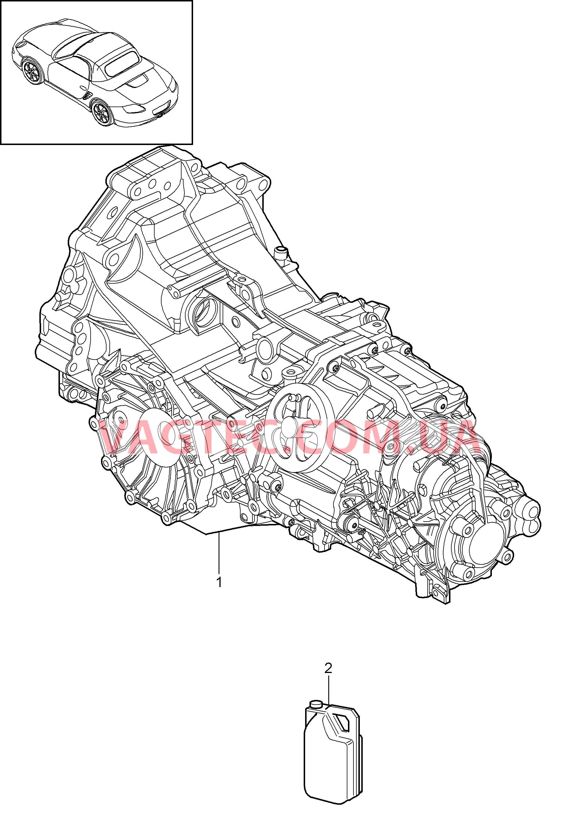 302-000 Заменная коробка передач, Готов к установке
						
						G87.10/40, I480 для PORSCHE Boxster 2009-2012