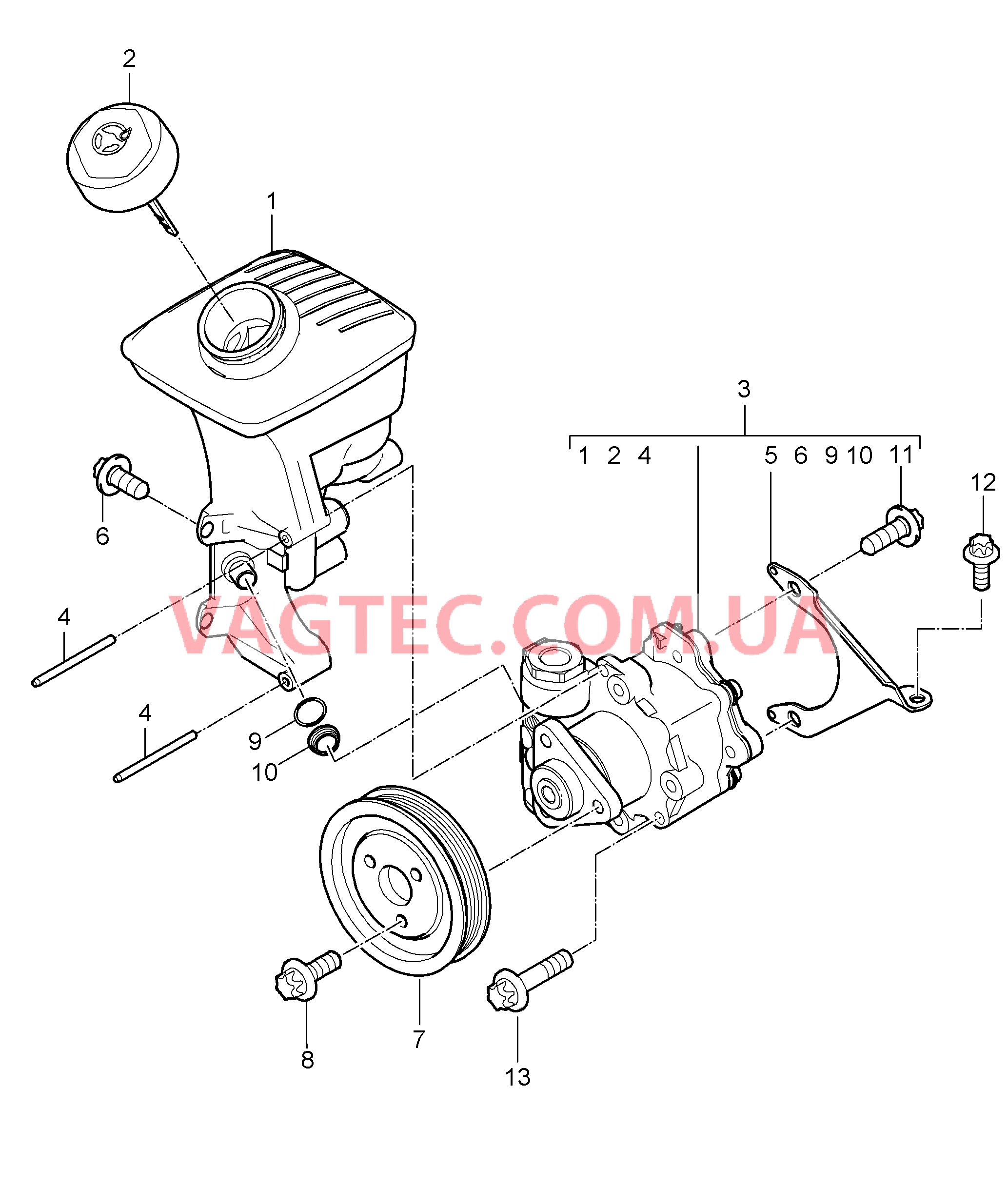 403-003 Рул.управ.с усилителем, Сервонасос, Резервуар для PORSCHE Boxster 2009-2012