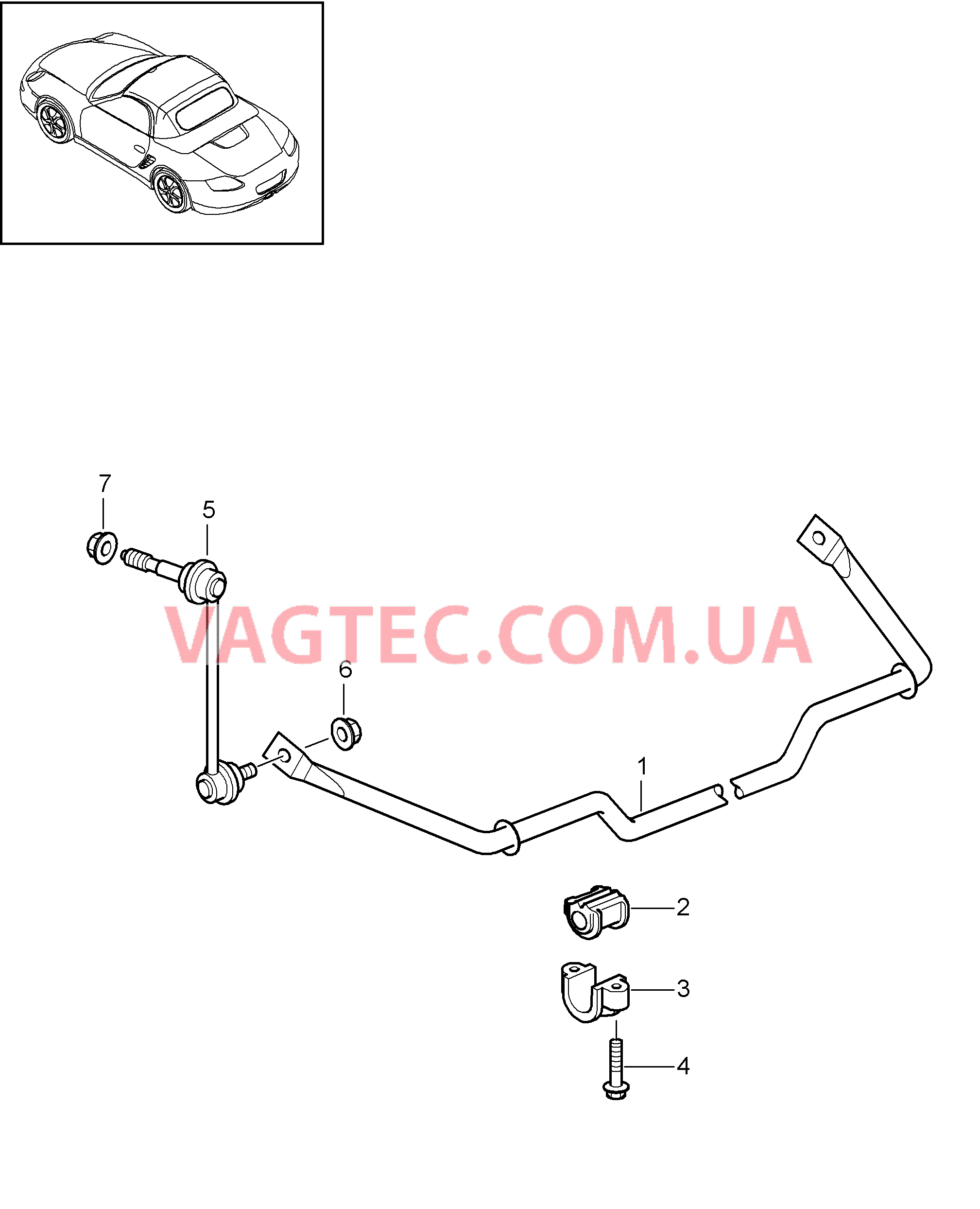 501-003 Стабилизатор для PORSCHE Boxster 2009-2012