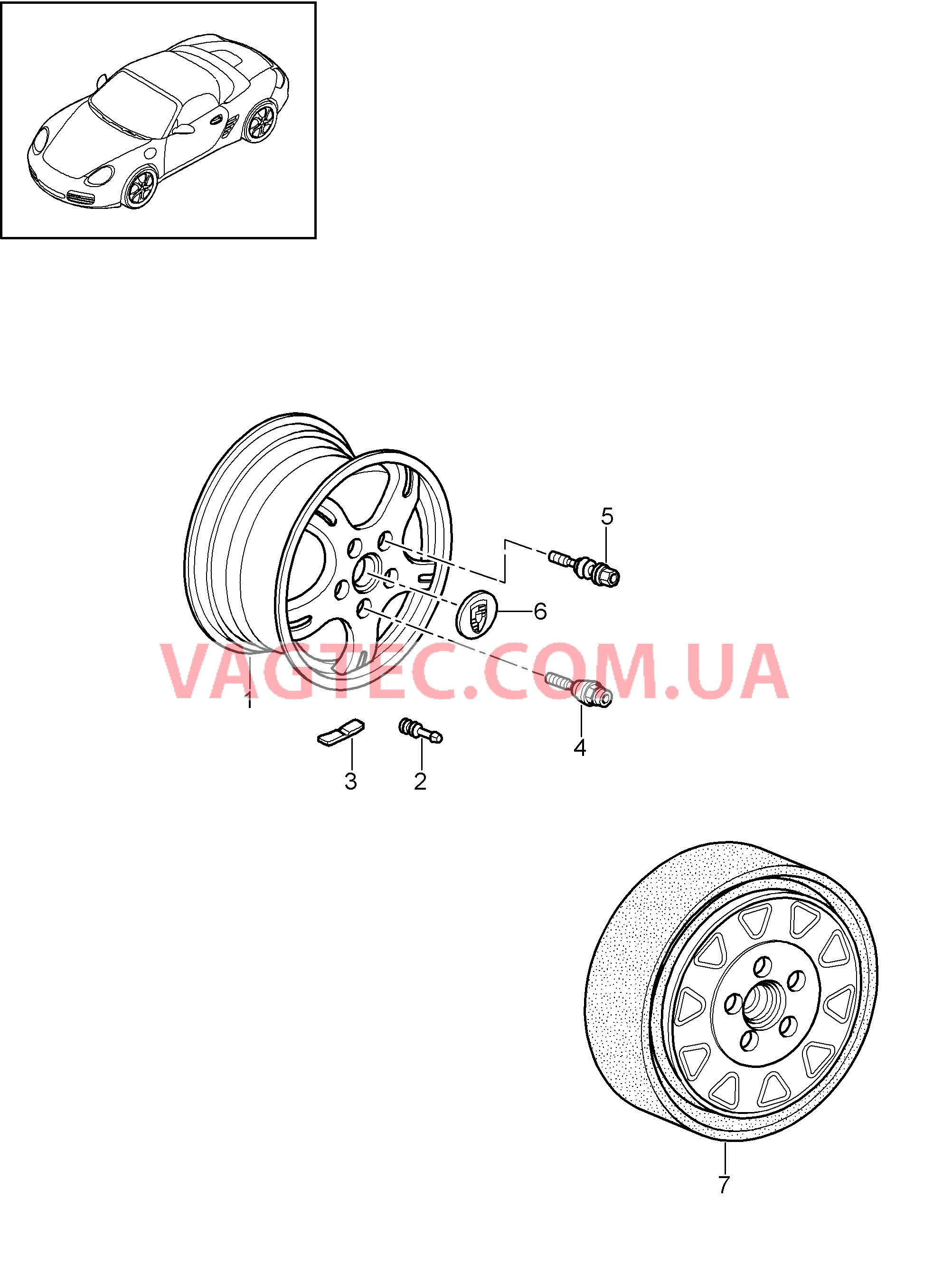 601-000 Колеса для PORSCHE Boxster 2009-2012