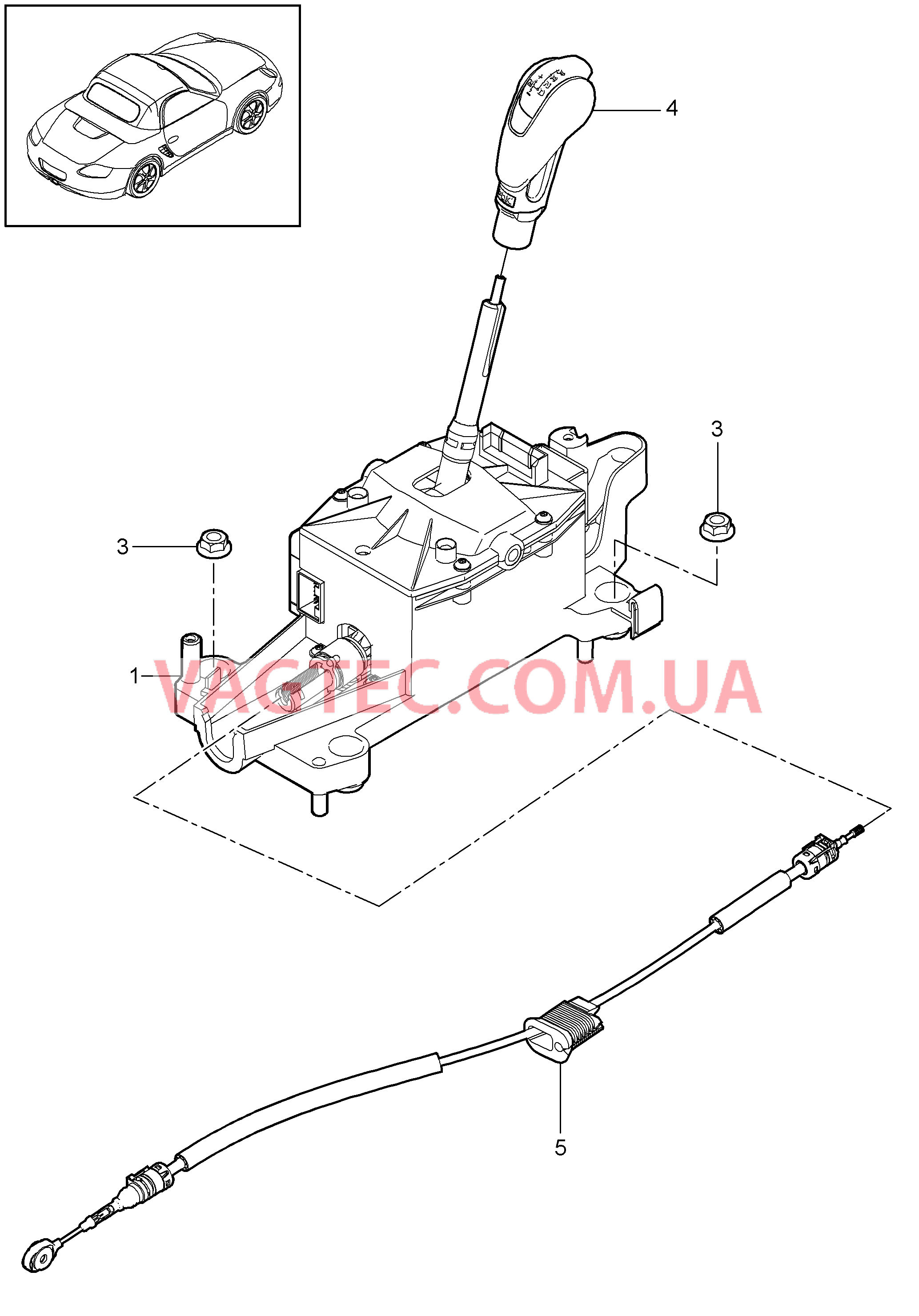 701-001 Селектор, PDK
						
						I250 для PORSCHE Boxster 2009-2012-USA