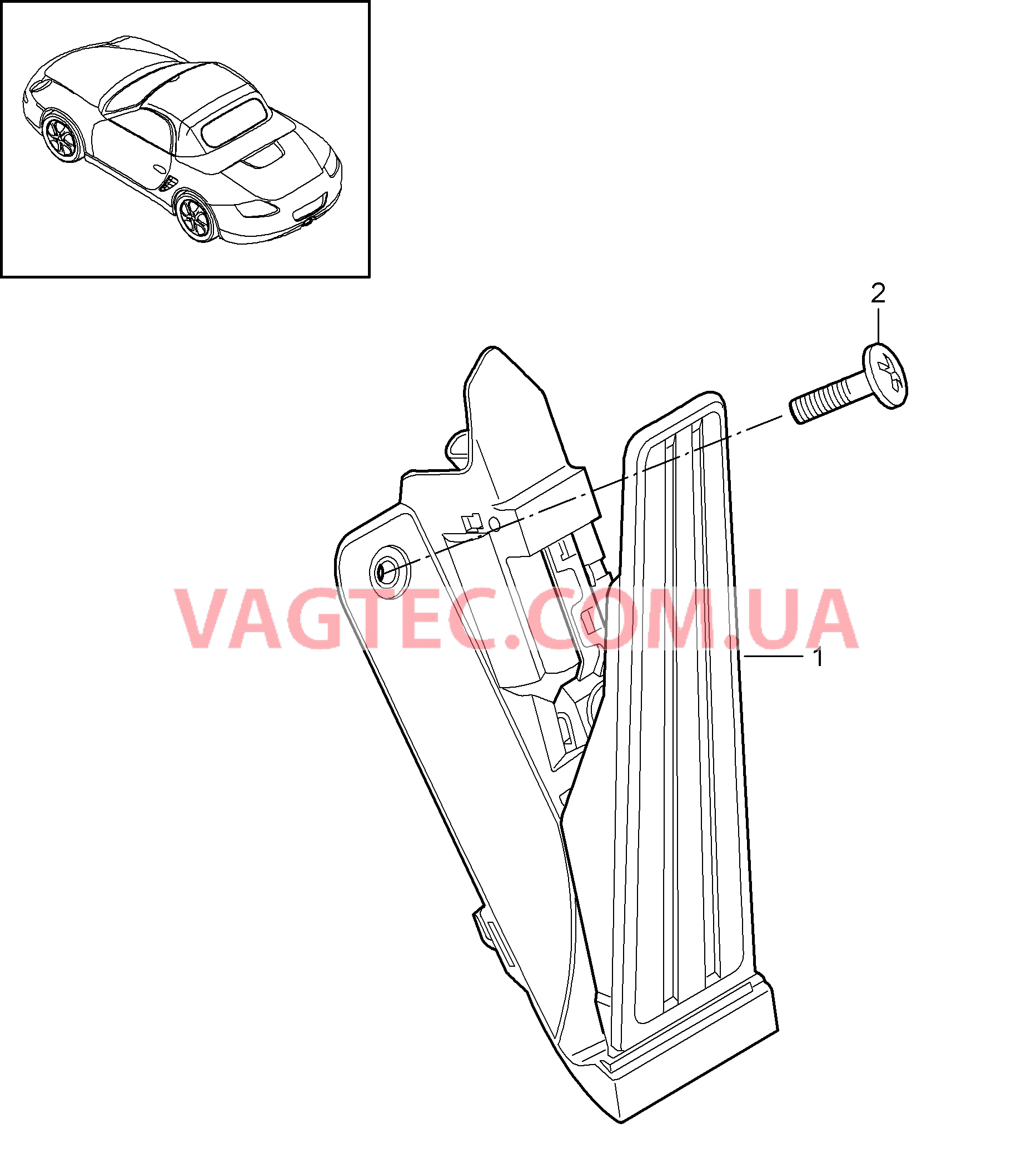 702-010 Педальный механизм, Привод акселератора для PORSCHE Boxster 2009-2012-USA