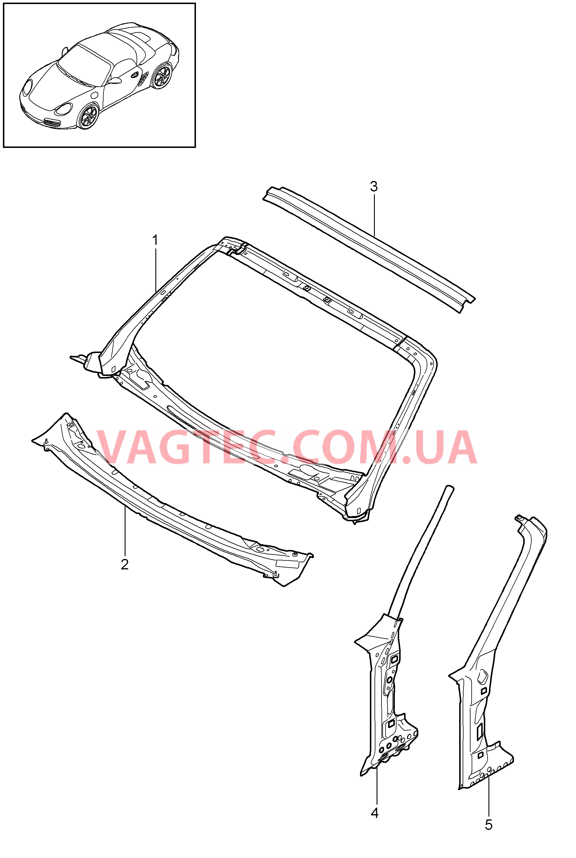 801-045 Обтекатель для PORSCHE Boxster 2009-2012