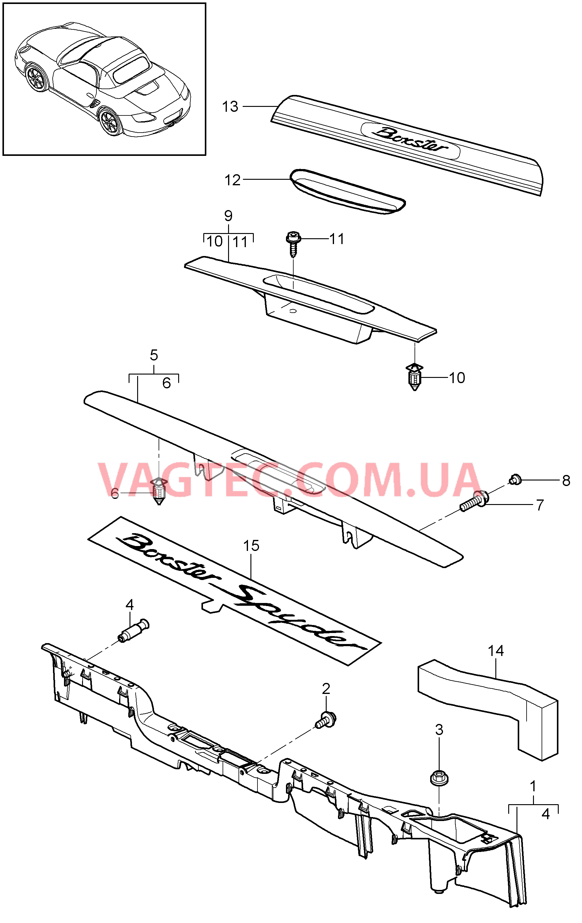 807-003 Обшивка, Порог для PORSCHE Boxster 2009-2012-USA