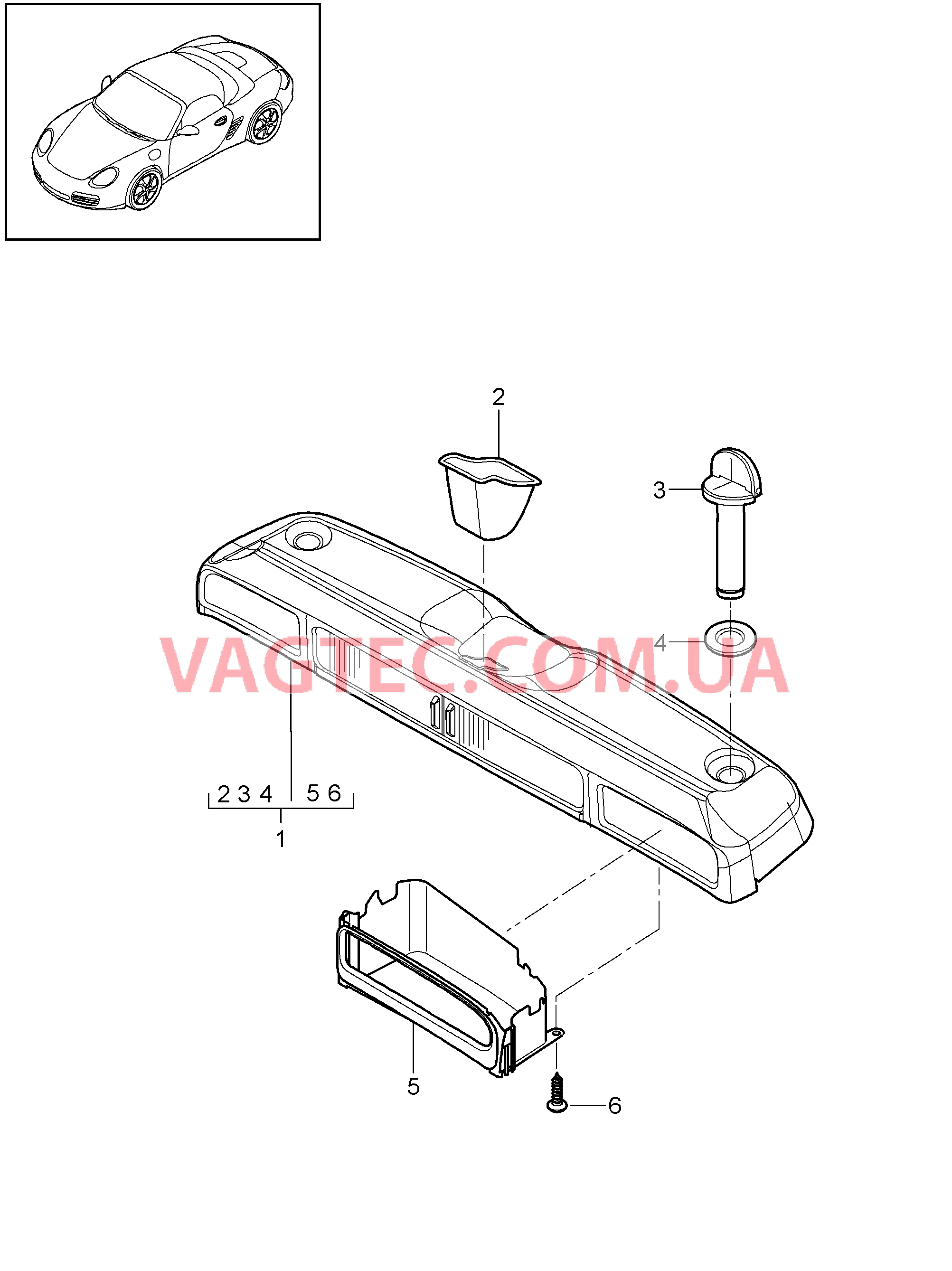 807-007 Отсек для вещей
						
						I584, BOXSTER, BOXSTER S для PORSCHE Boxster 2009-2012