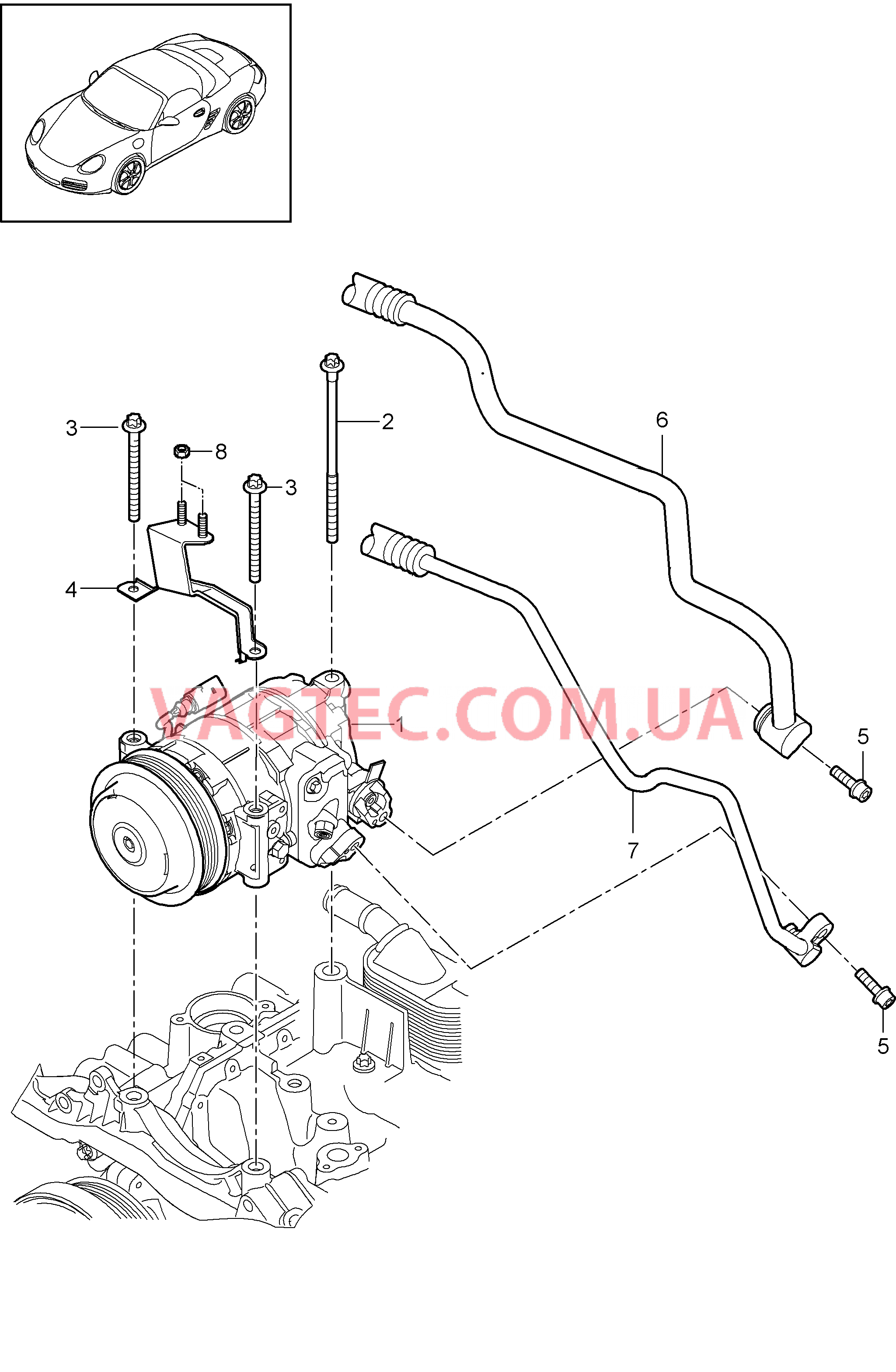 813-015 Компрессор для PORSCHE Boxster 2009-2012-USA