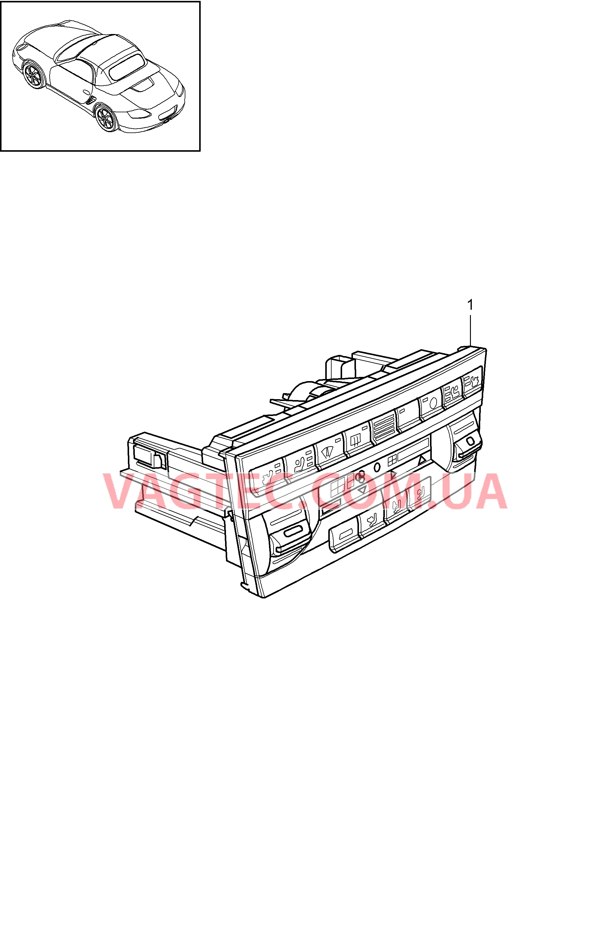 813-045 Контрольный переключатель для PORSCHE Boxster 2009-2012