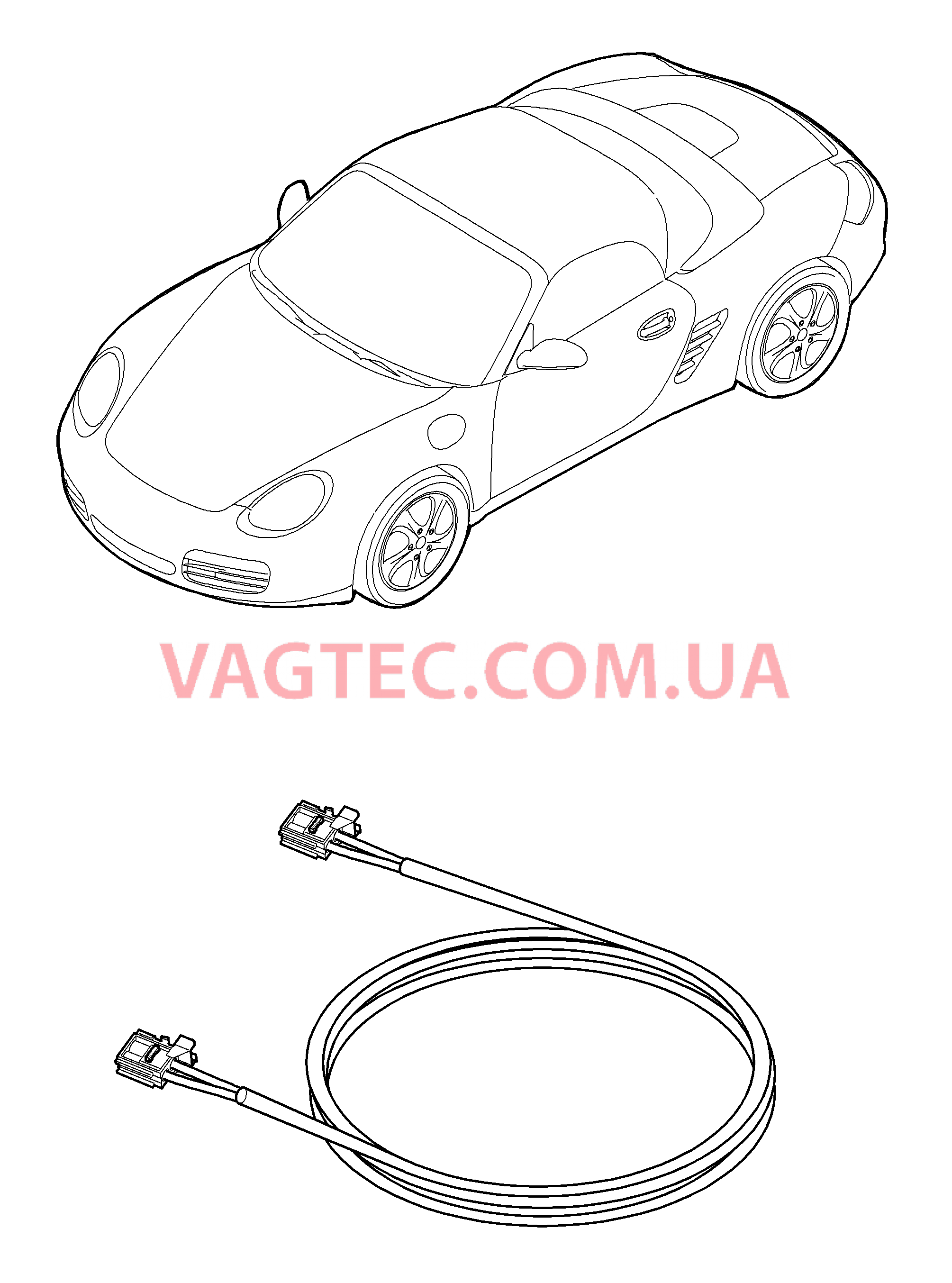 902-050 Световод для PORSCHE Boxster 2009-2012-USA