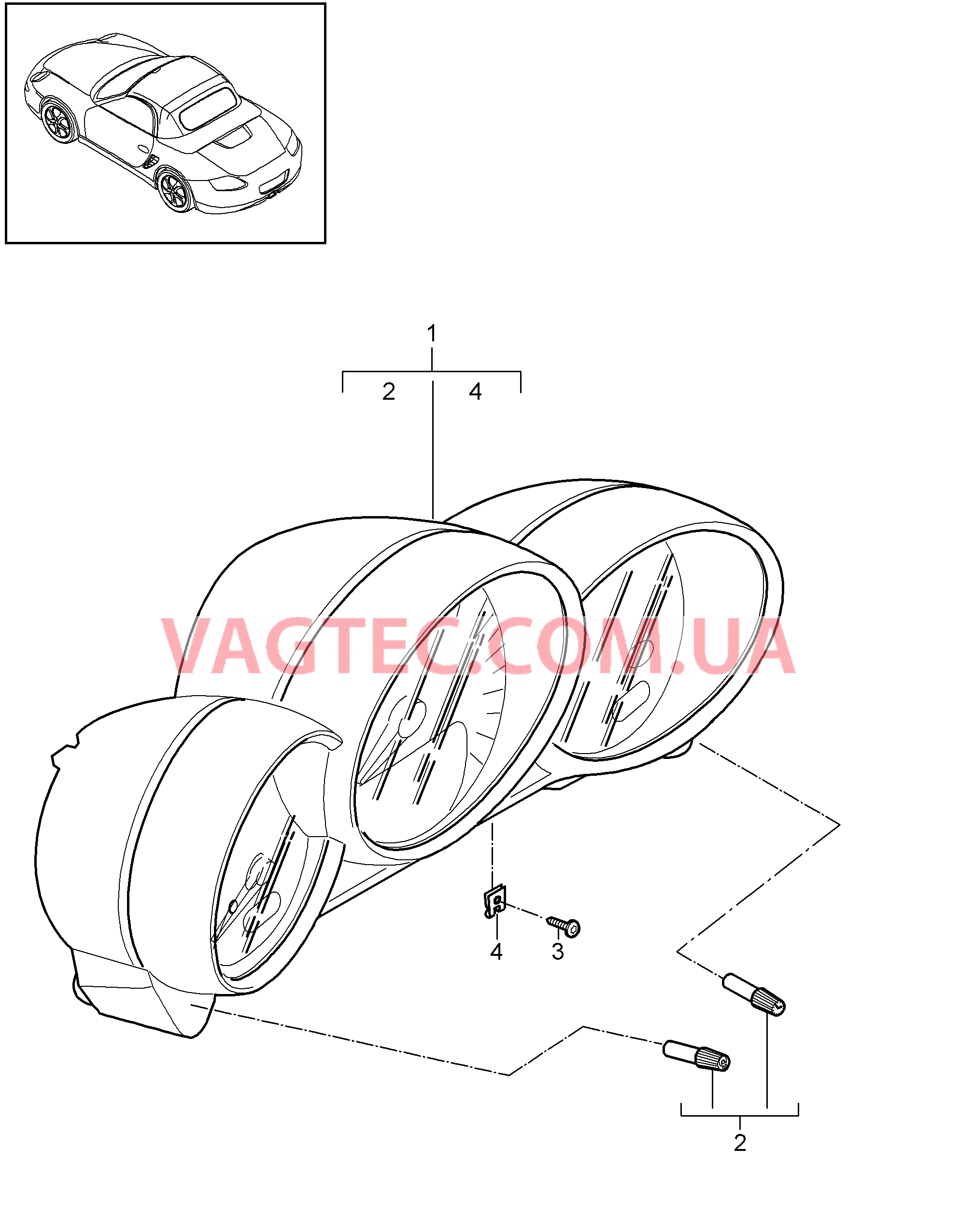 906-002 Инструменты, Программа EXCLUSIVE для PORSCHE Boxster 2009-2012-USA