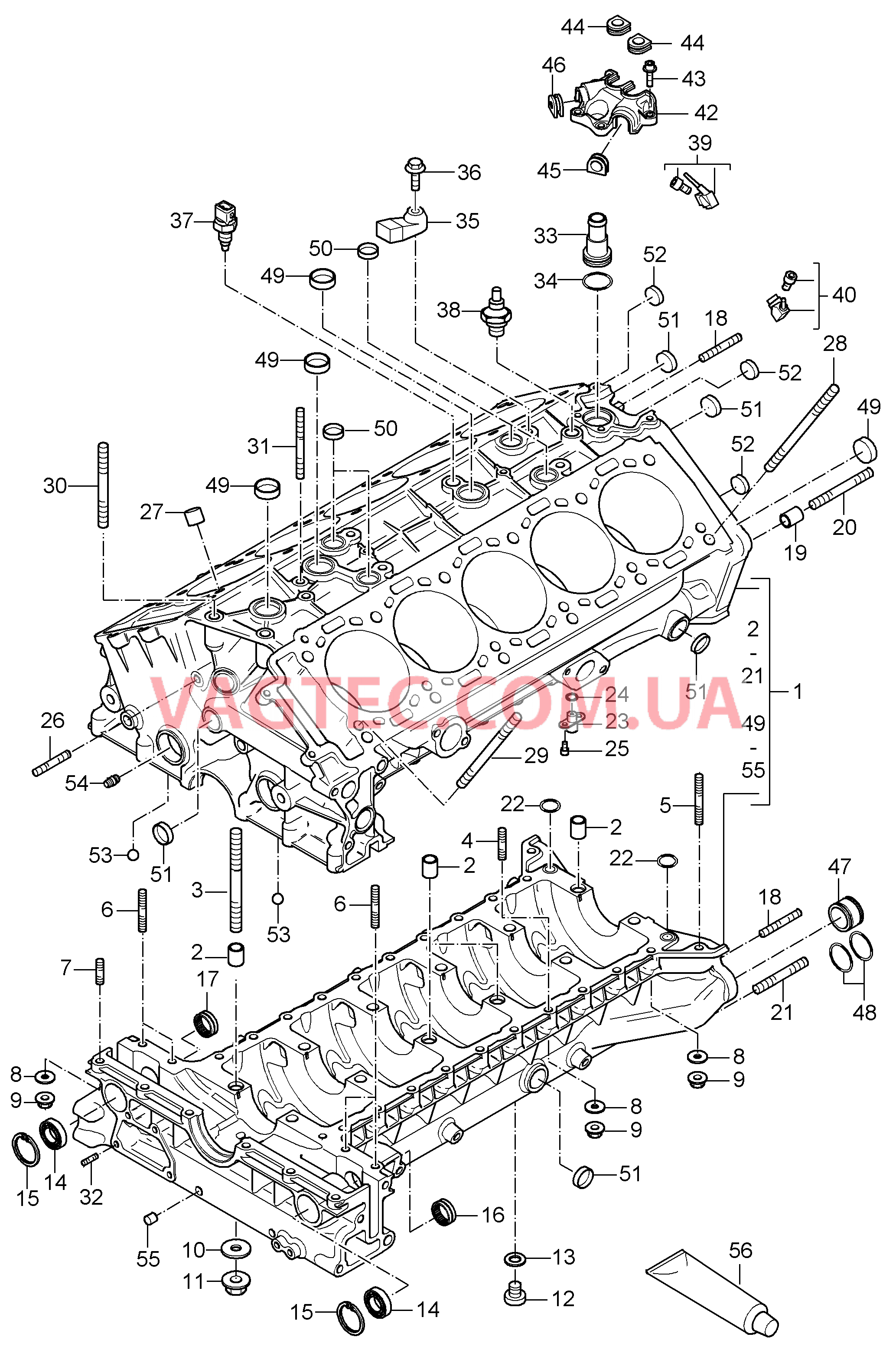 101-005 Кривошипный механизм, Отдельные детали
						
						M80.01 для PORSCHE CarreraGT 2004-2006-USA