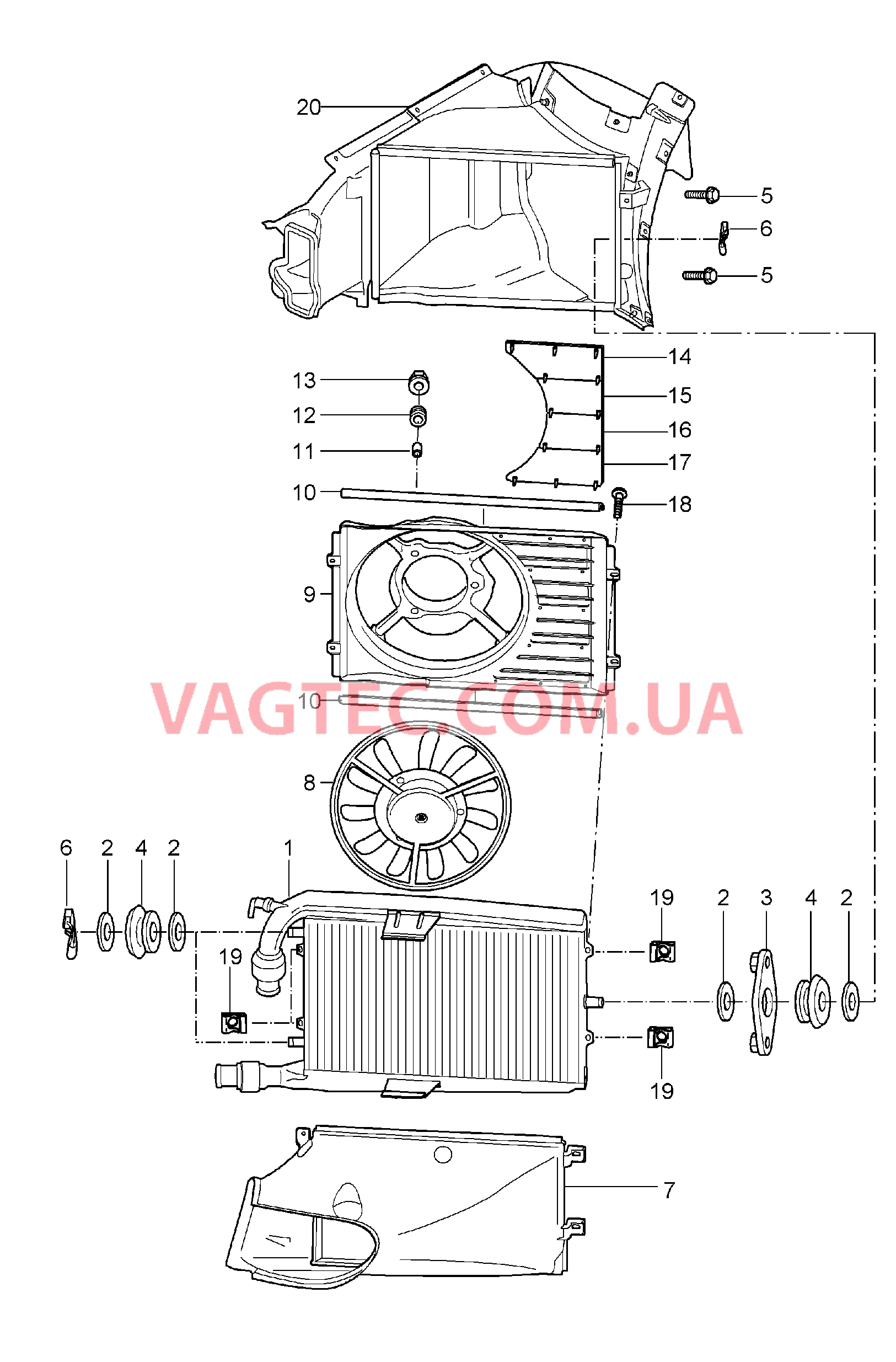 105-015 Водяное охлаждение 2 для PORSCHE CarreraGT 2004-2006-USA