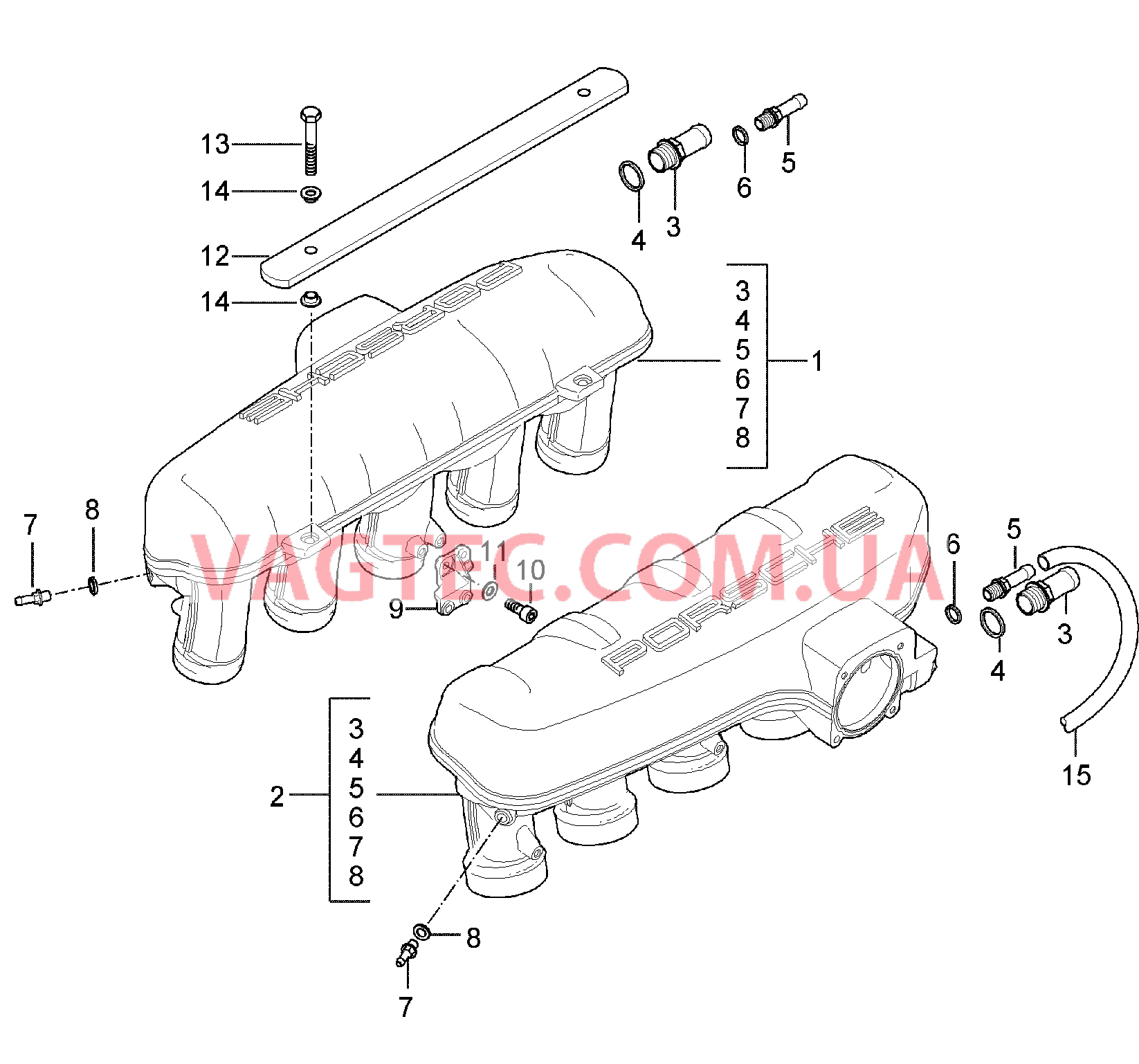 107-010 Впускной коллектор
						
						M80.01 для PORSCHE CarreraGT 2004-2006-USA