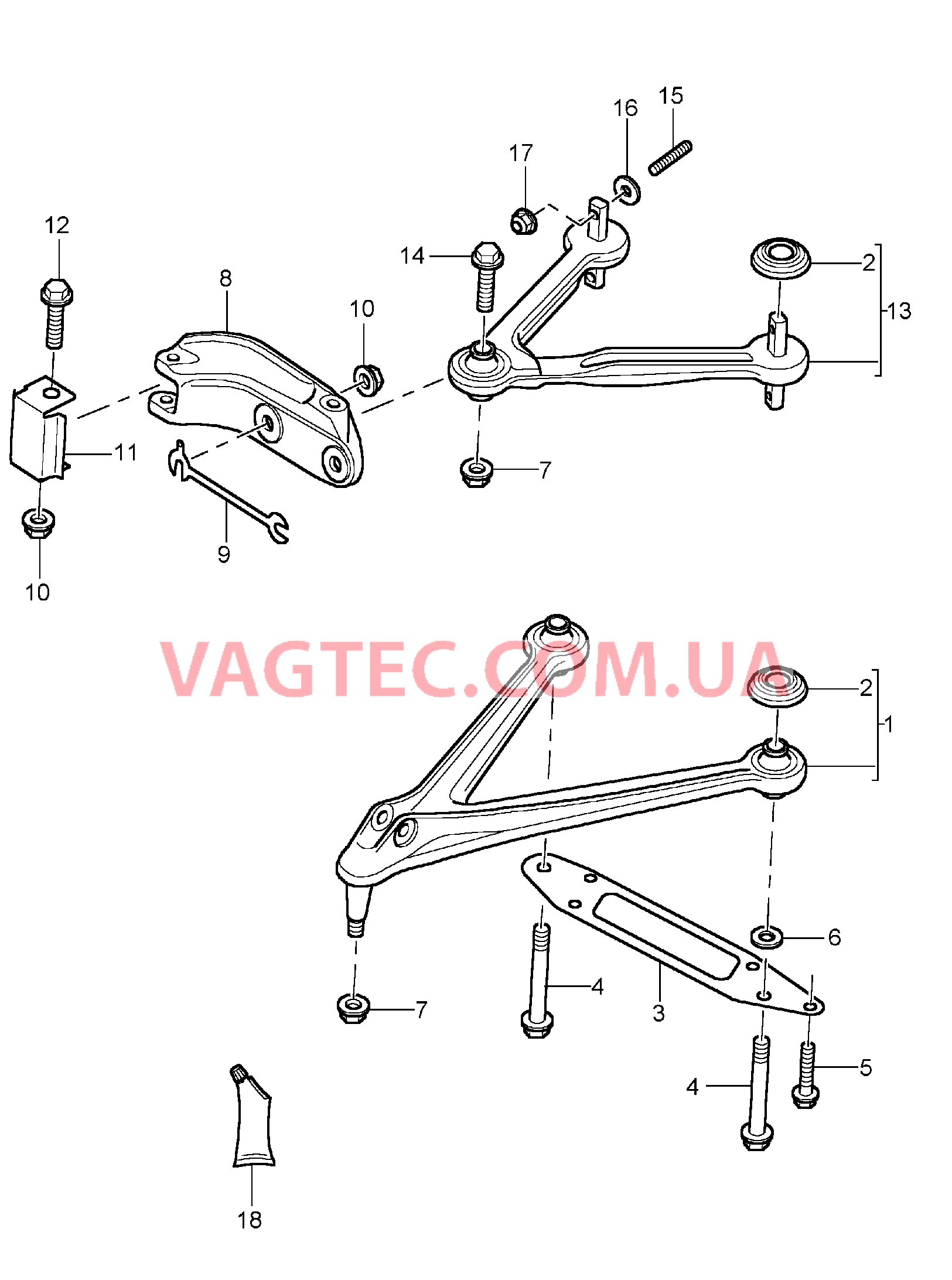 401-000 Поперечный рычаг, Рычаг поворотн.кулака для PORSCHE CarreraGT 2004-2006-USA