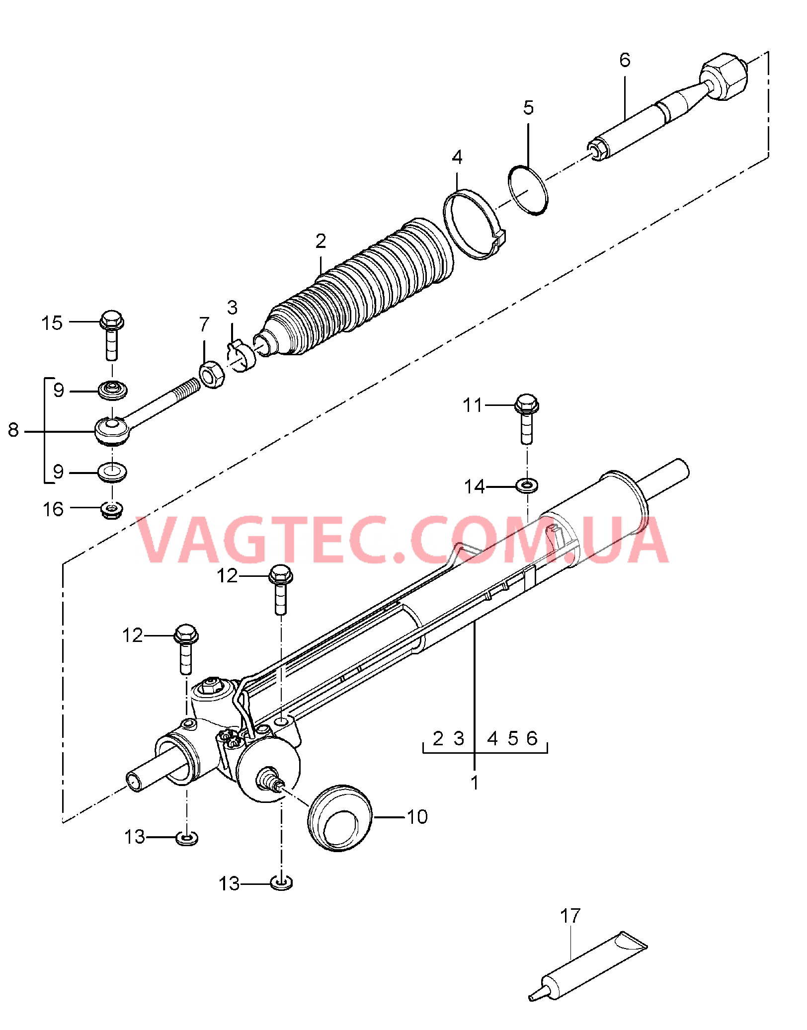 403-000 Рул.управ.с усилителем, Рулевой механизм для PORSCHE CarreraGT 2004-2006