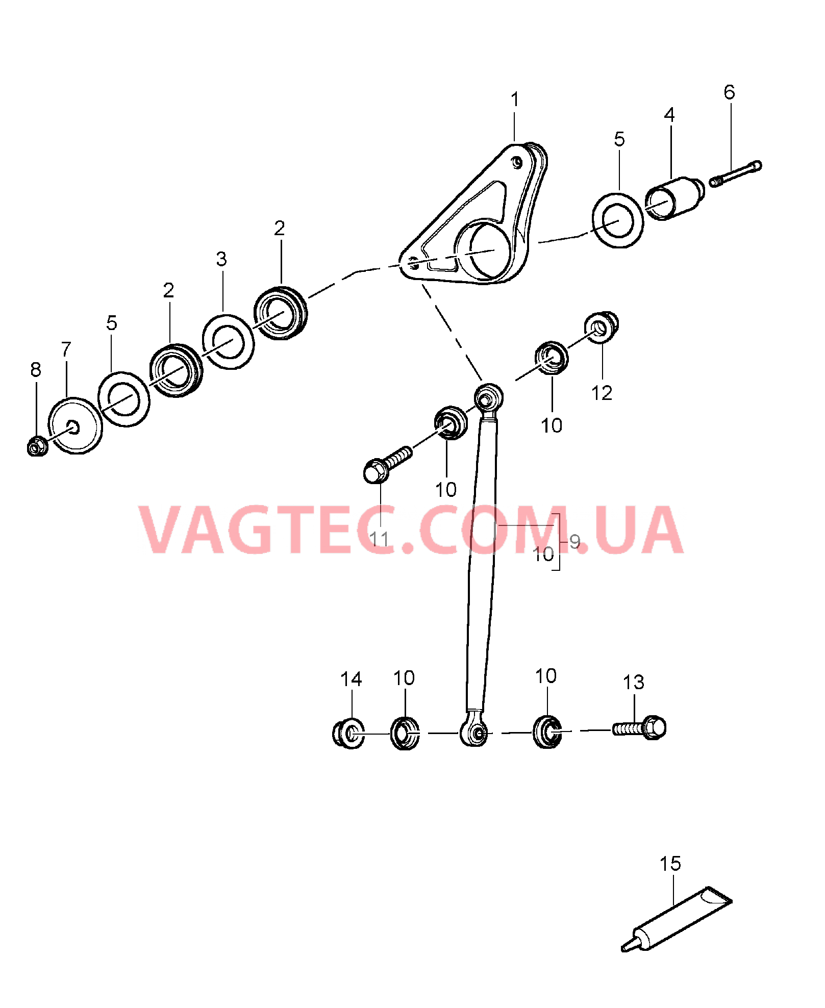 501-001 Задняя ось, Качающийся рычаг, Нажимная штанга для PORSCHE CarreraGT 2004-2006