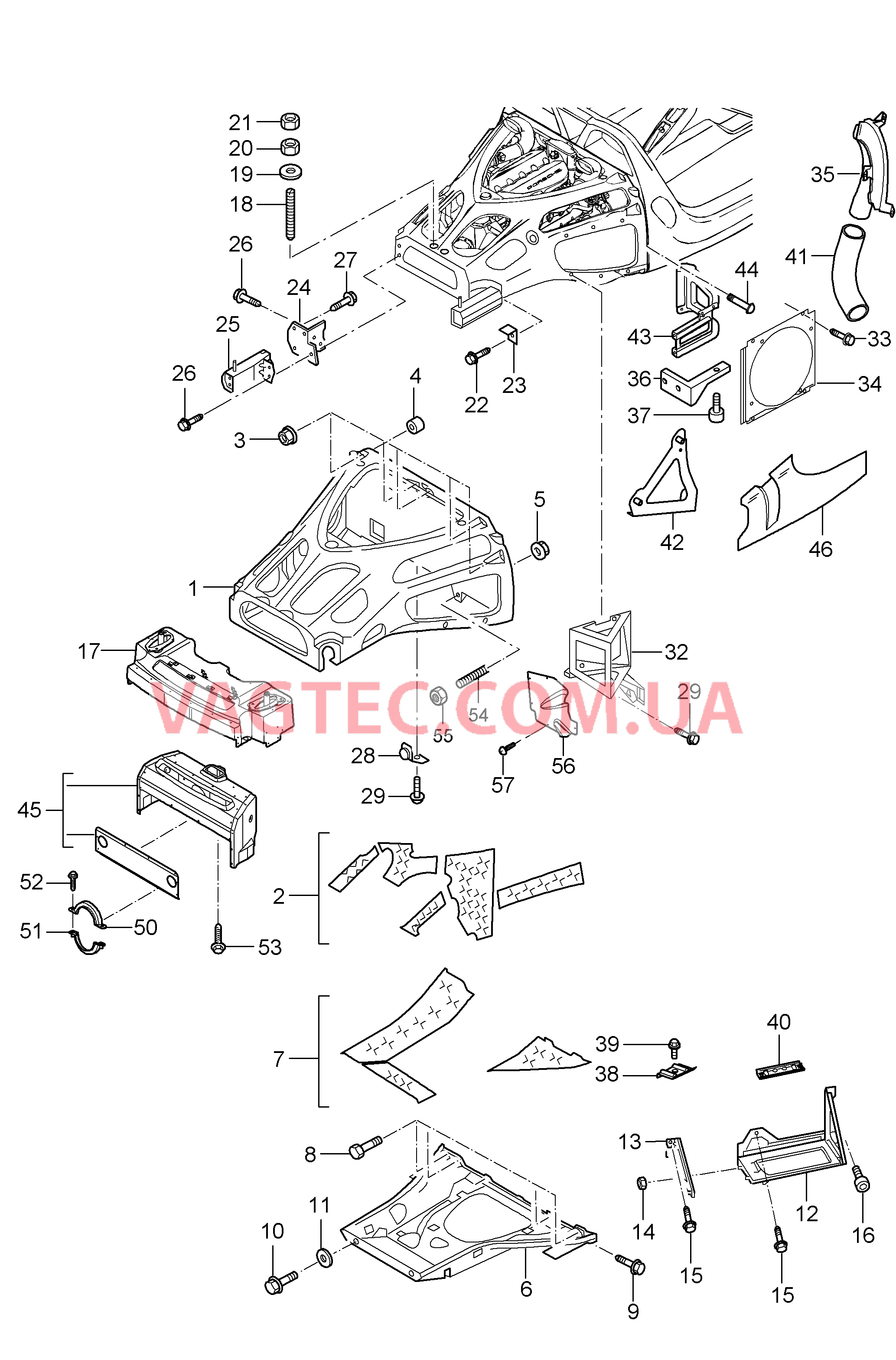 801-005 Задняя подвеска для PORSCHE CarreraGT 2004-2006-USA