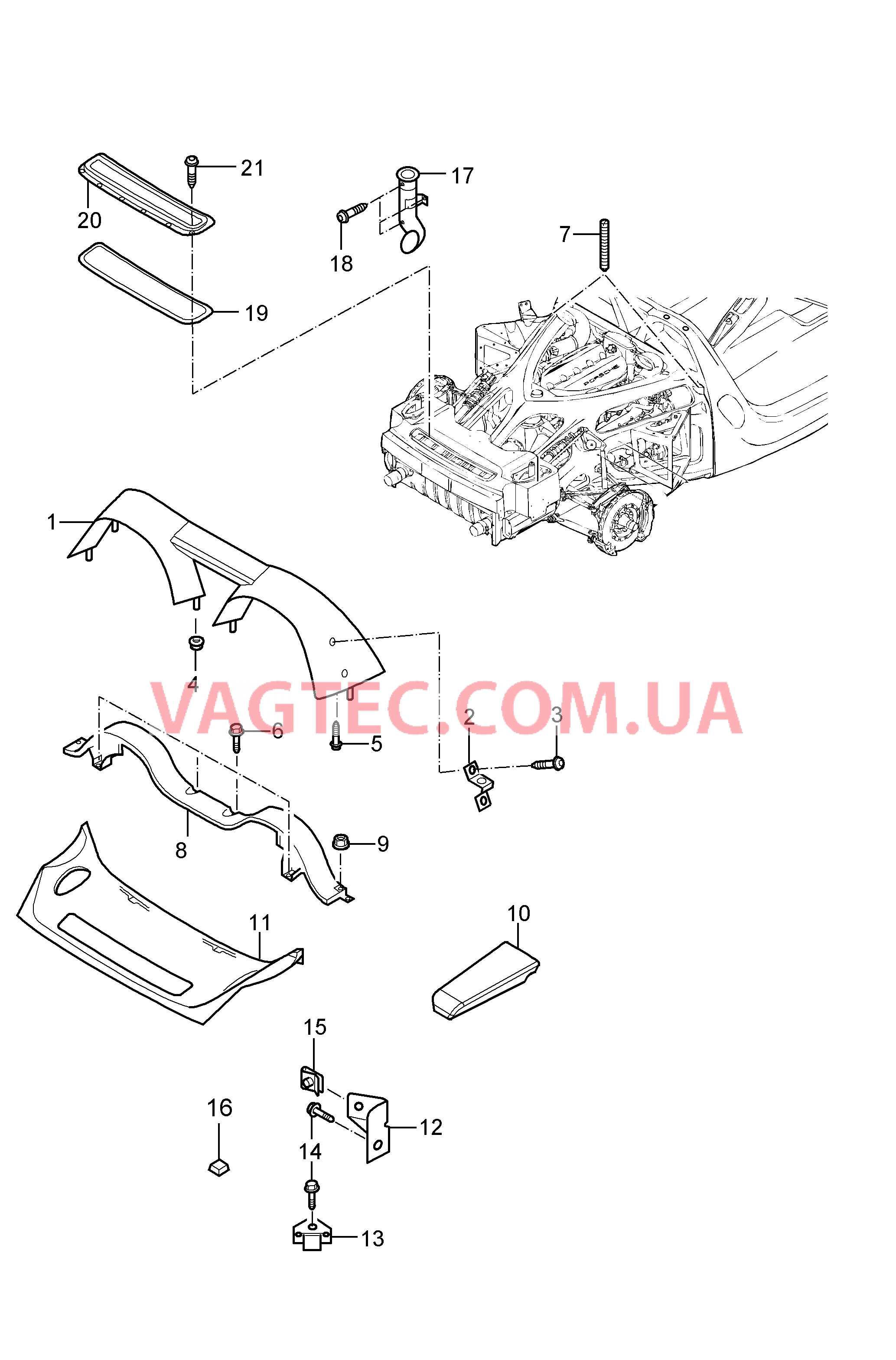 801-006 Задняя подвеска, Детали для PORSCHE CarreraGT 2004-2006