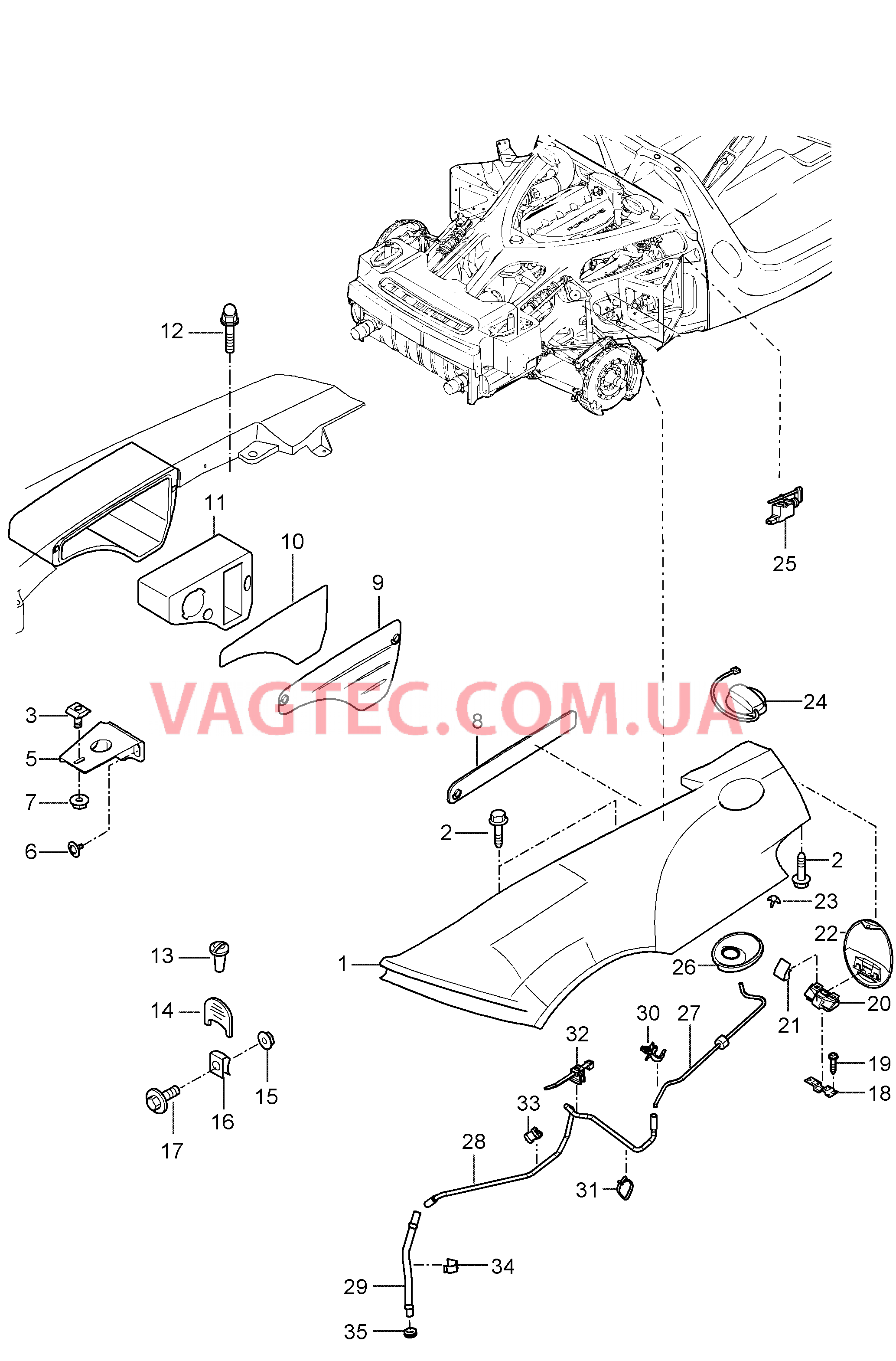 801-007 Крыло, задний для PORSCHE CarreraGT 2004-2006