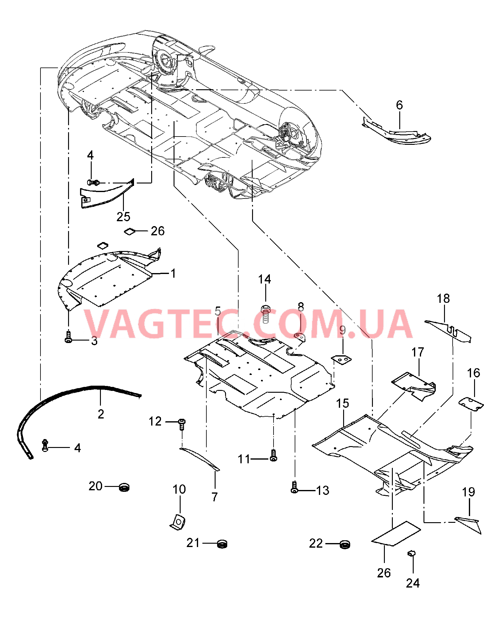 801-070 Днище кузова для PORSCHE CarreraGT 2004-2006-USA